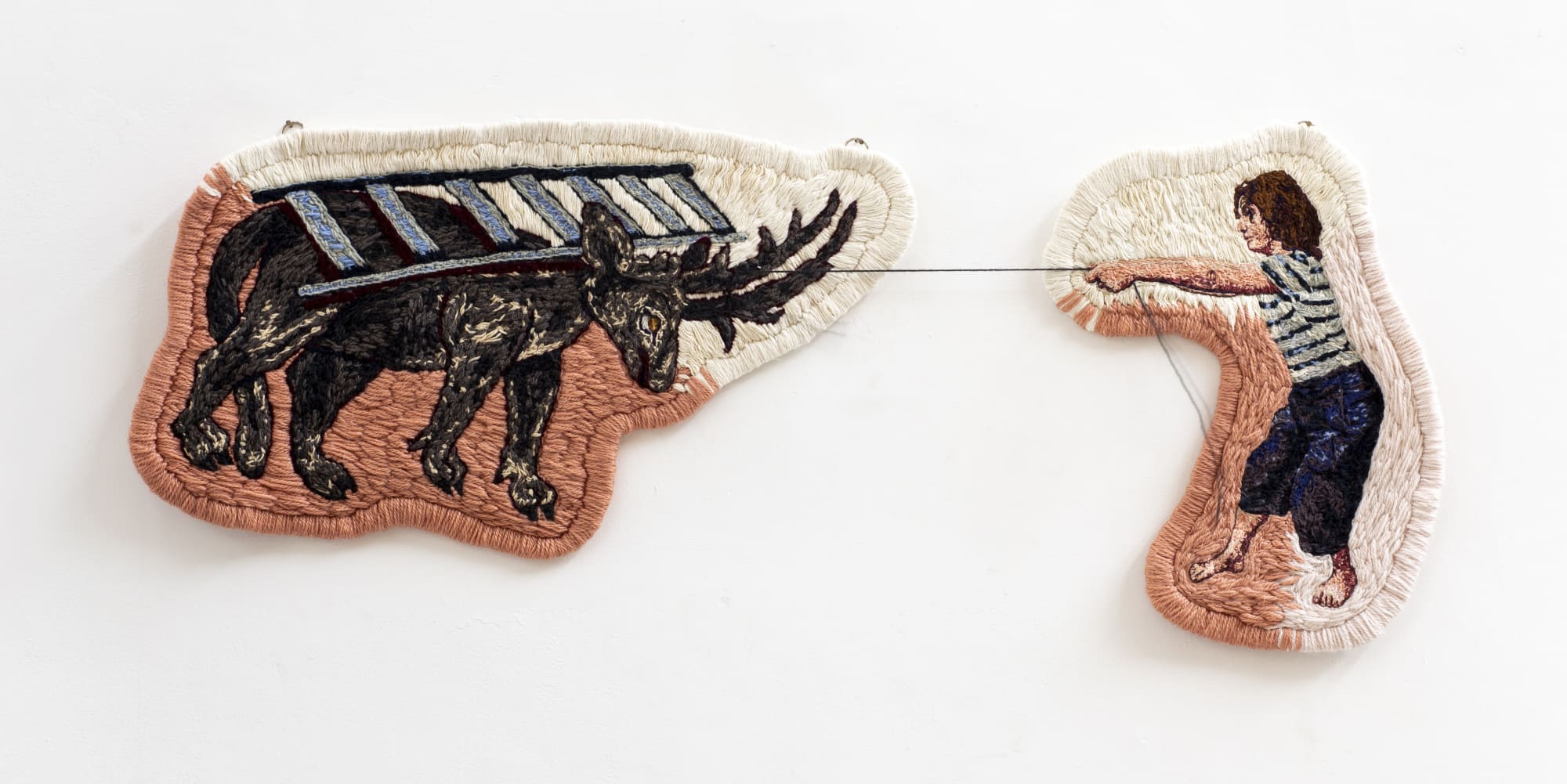 Angela Od O Bestiário do Cara da Espada Parte 2 2018 linha e lã sobre linhão 75 x 100 cm