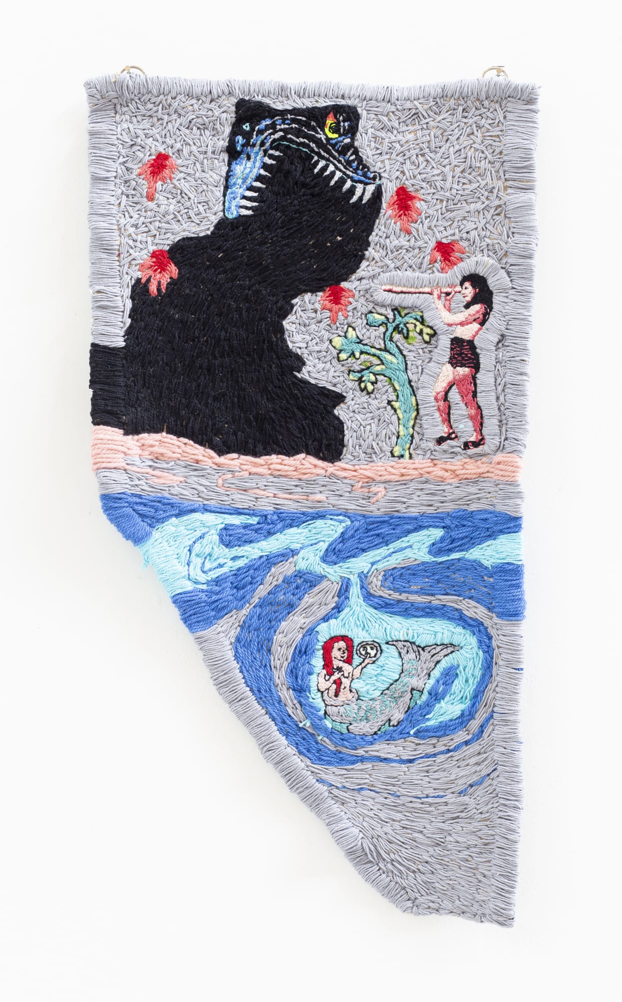 Angela Od O Bestiário do Cara da Espada Parte 2 2018 linha e lã sobre linhão 75 x 100 cm