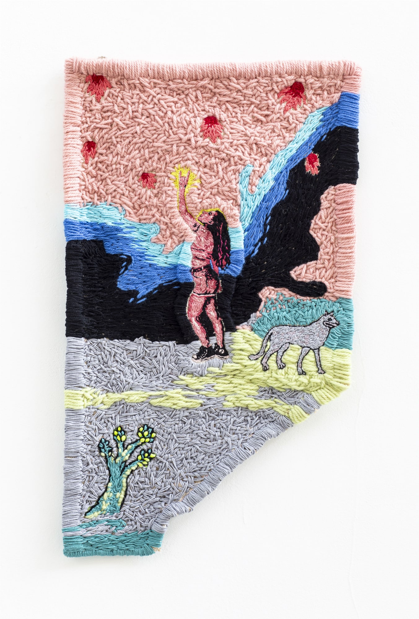 Angela Od Ela Não Tinha a Intencão de Agradar 5 2022 Linha e lã sobre tecido 71 x 37 cm