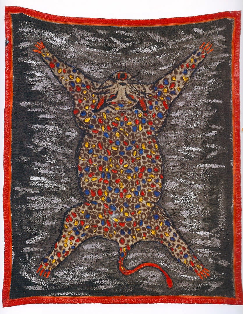 Leda Catunda Onça, 1984 acrilica sobre cobertor 192 x 160 cm