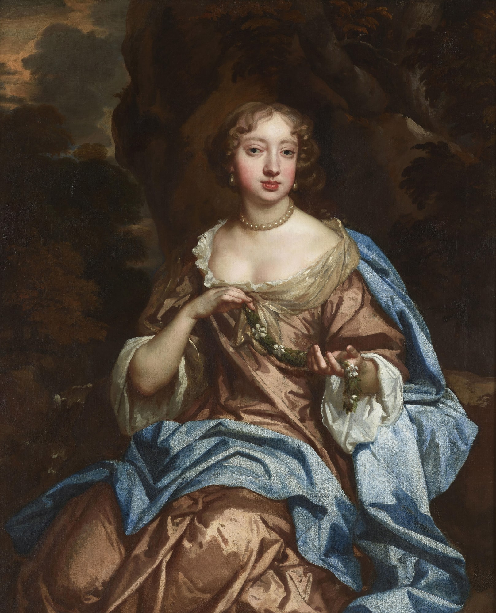 Sir Peter Lely 1618 1680 Portrait Of A Noblewoman In A Light