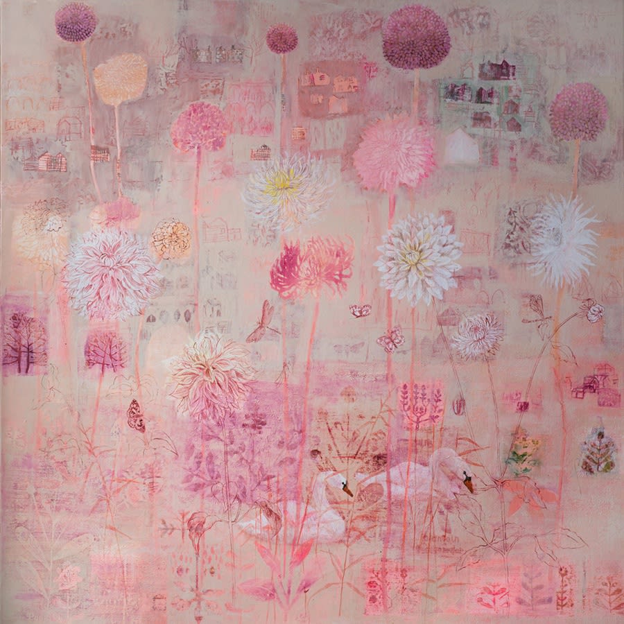 Dawn Stacey, Glowing Dahlias, 2021