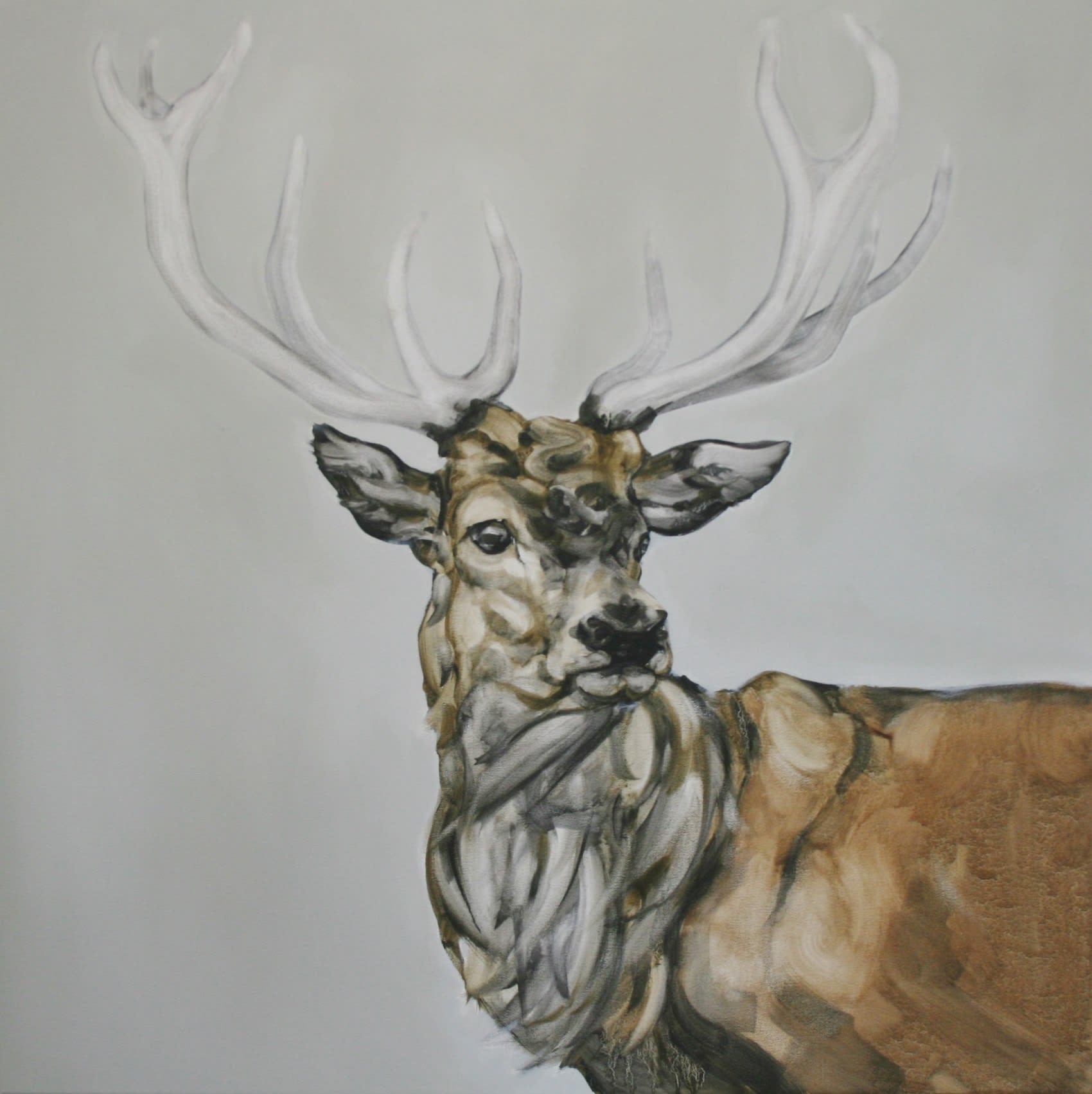 Abigail Reed, Red Deer With Grey Sky