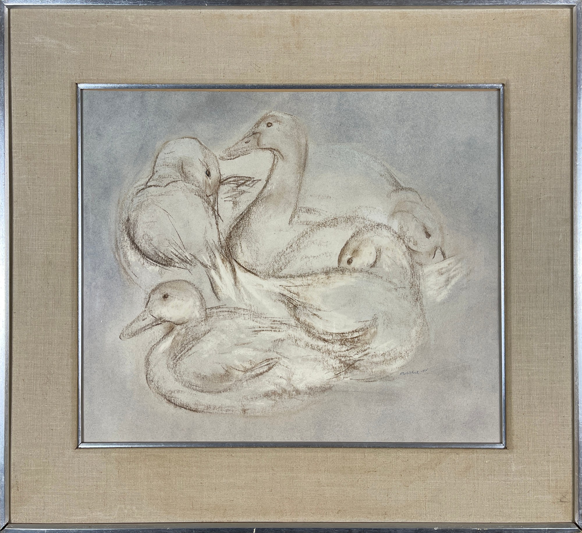 Louis Muhlstock Study Of Ducks 1965 Alan Klinkhoff Gallery Art 