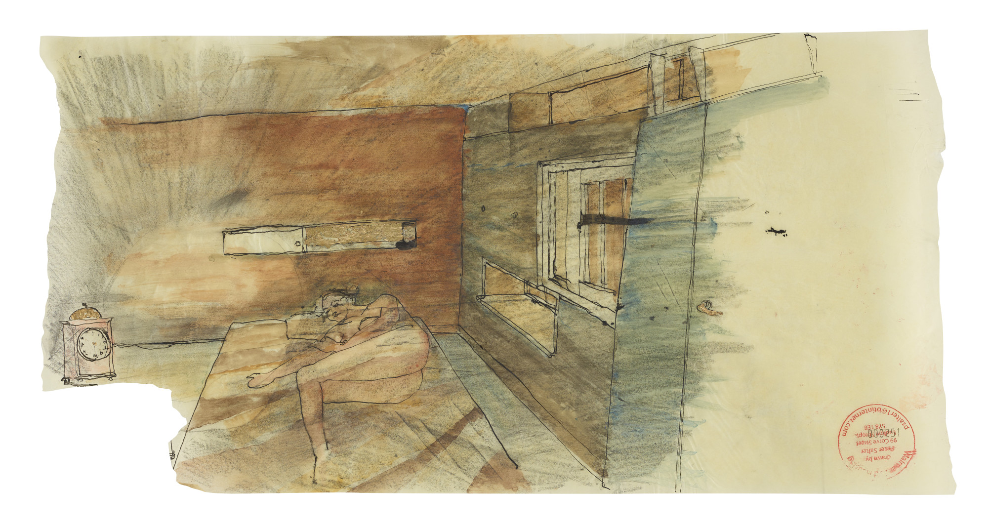 Peter Salter Sketch Of House 3 Bedroom Showing Light