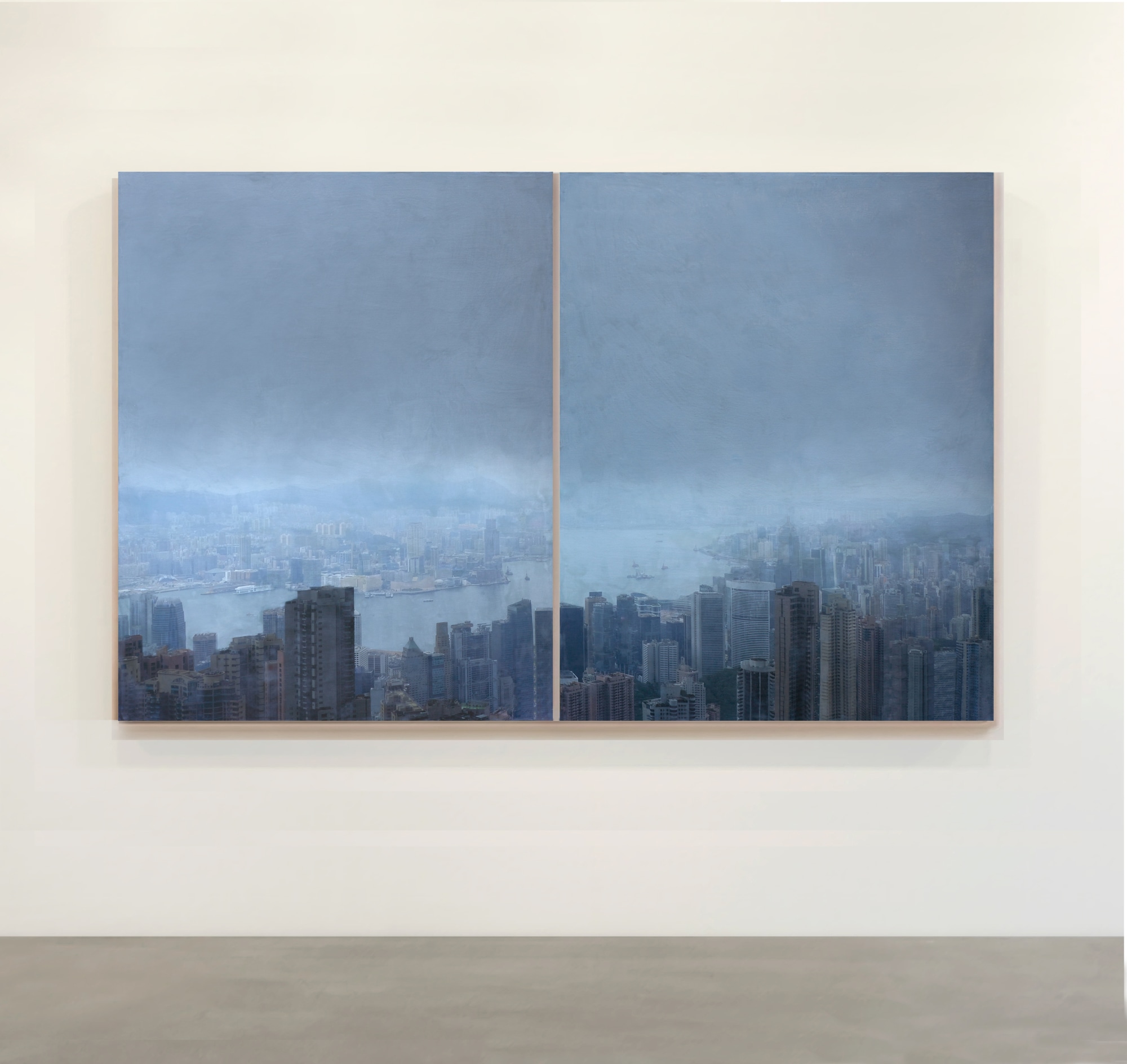 Gweilo beeswax, resin and pigment on photo on panel 122cm x 194cm