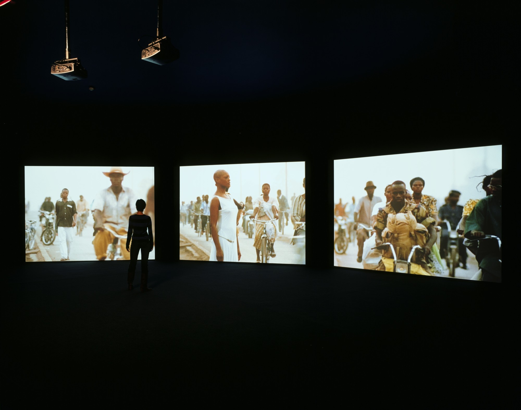 Isaac Julien: True North & Fantôme Afrique. Victoria Miro, London, 2005  17', three-screen projection, 16mm colour film transferred to DVD, sound