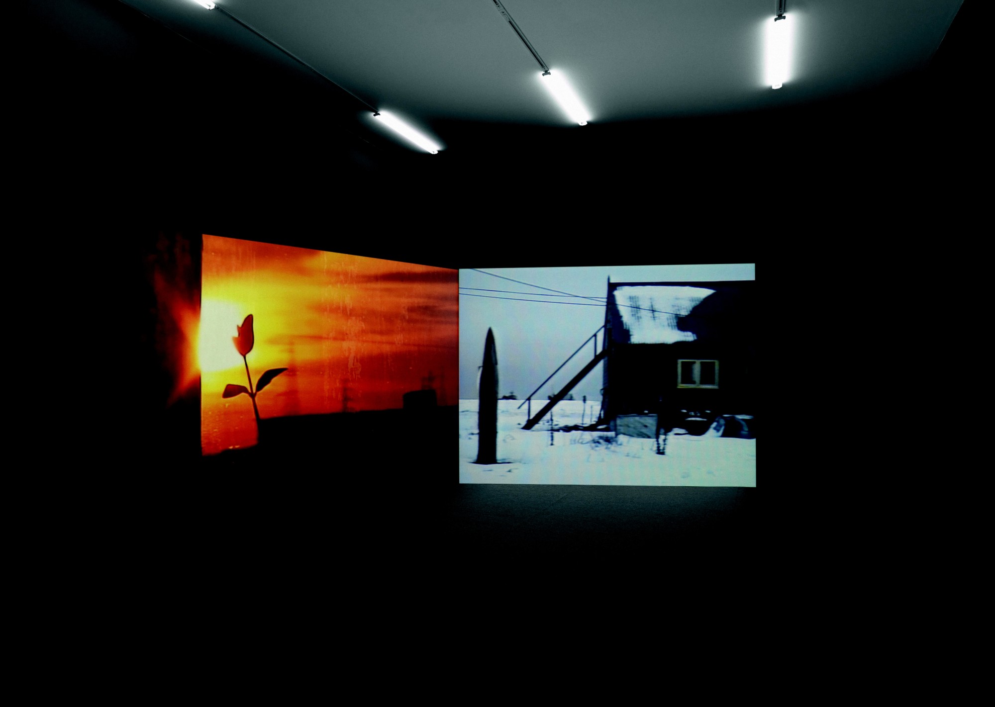 Dungeness. Kunsthalle Zürich, 2008  16'10'', Two-screen installation, Super 8 and 16mm film, colour, sound