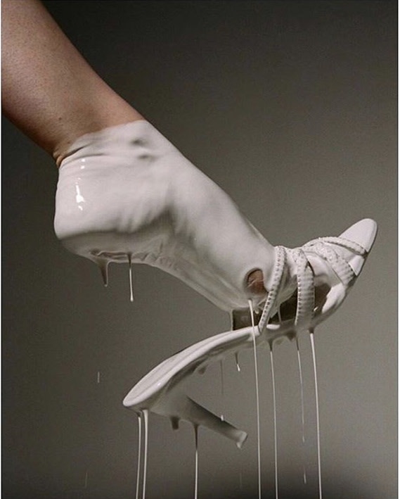 Harley Weir, 'The Day I Shipped My Origins', for Vogue Italia, The DNA Issue. Fashion for Gina Shoes. Model Karen Elson, 2019