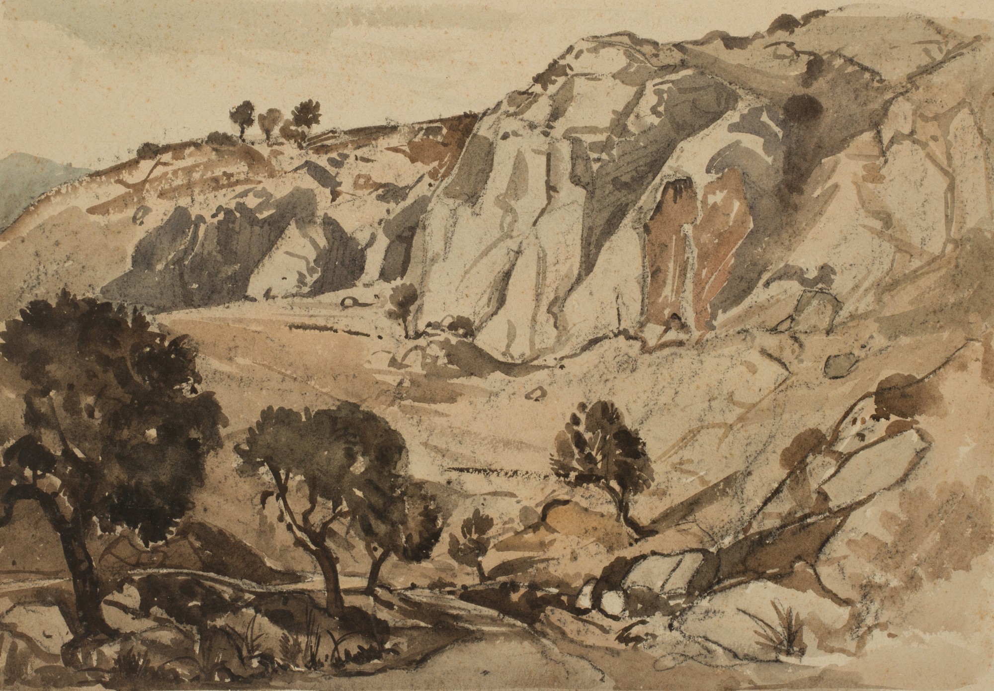 Claude Graham Muncaster, PRSMA, RWS, ROI, RBA, Mountainside in Majorca