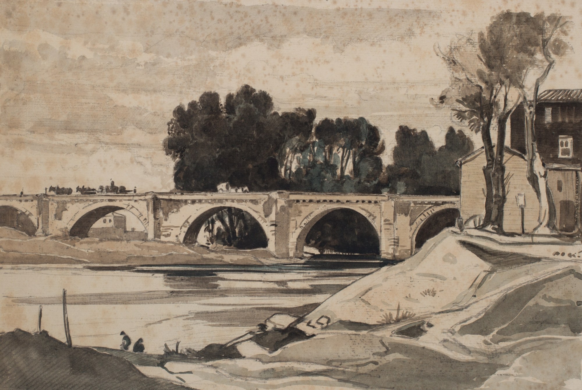 Claude Graham Muncaster, PRSMA, RWS, ROI, RBA, Bridge in Southern France