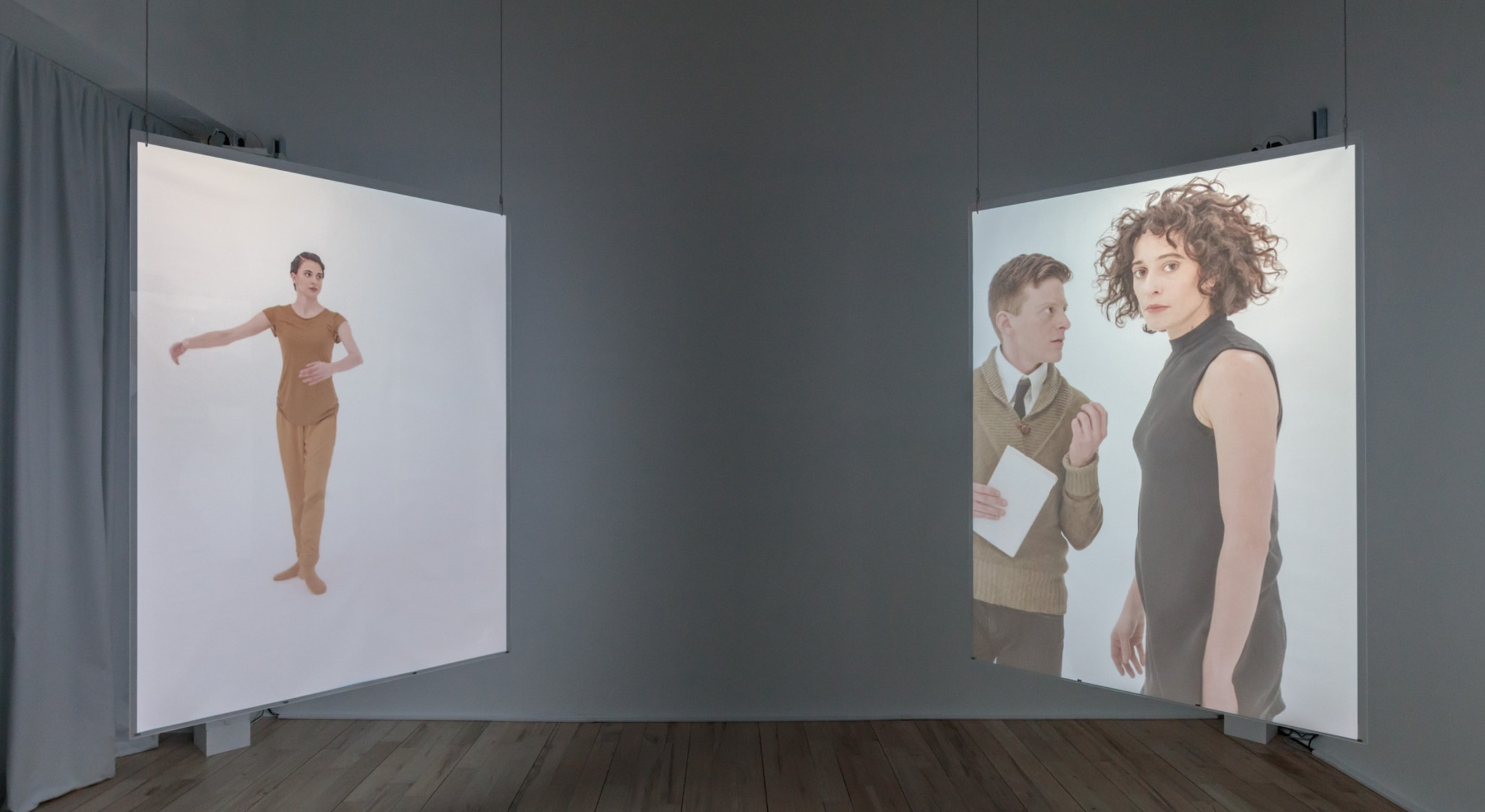 Installation view of Andrea Geyer, Truly Spun Never at Hales Project Room, New York