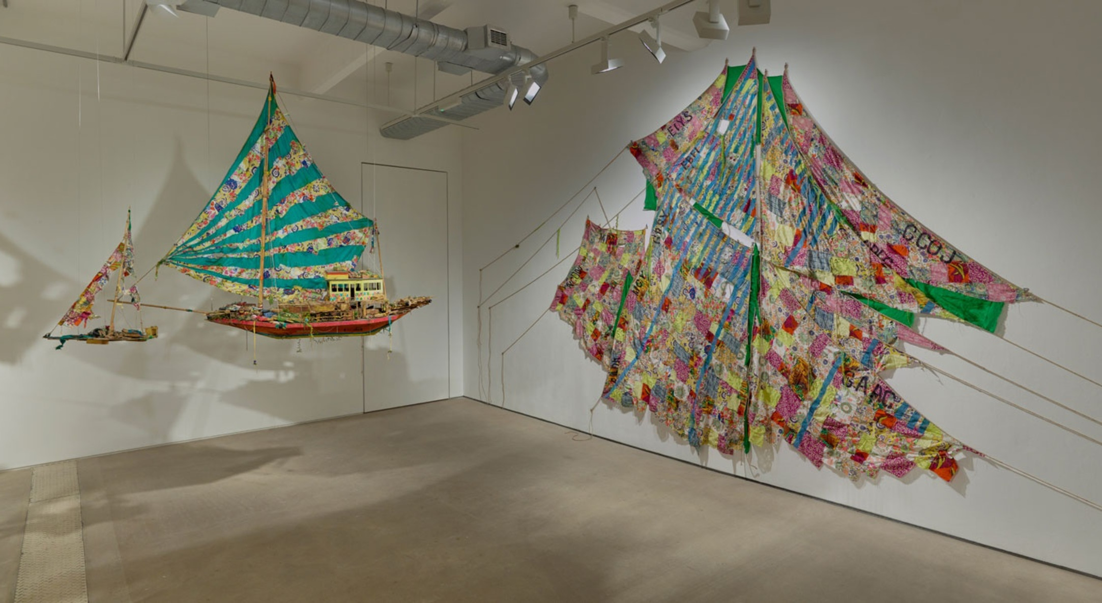 Installation view of Hew Locke, Where Lies the Land at Hales London