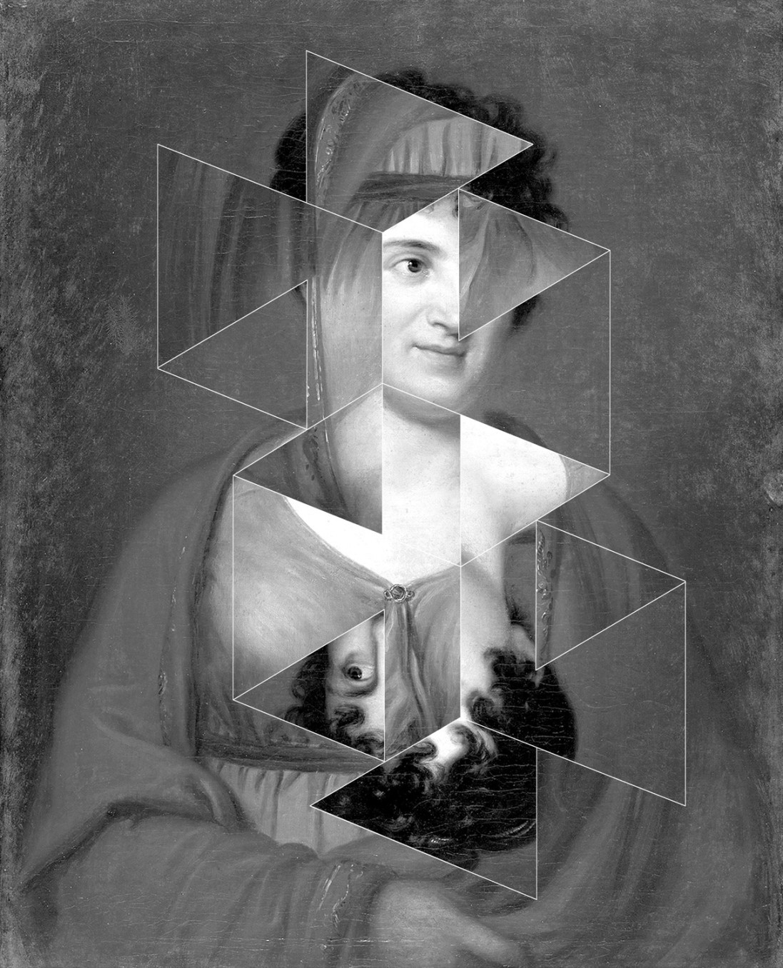 Andrea Geyer, Constellations (Henriette Herz after Georg Friedrich Schöner), 2018, Hand-cut archival print on rag paper, 85.7 x 69.5 cm, 33 3/4 x 27 3/8 in, Framed: 88.2 x 72 cm, 34 3/4 x 28 3/8 in