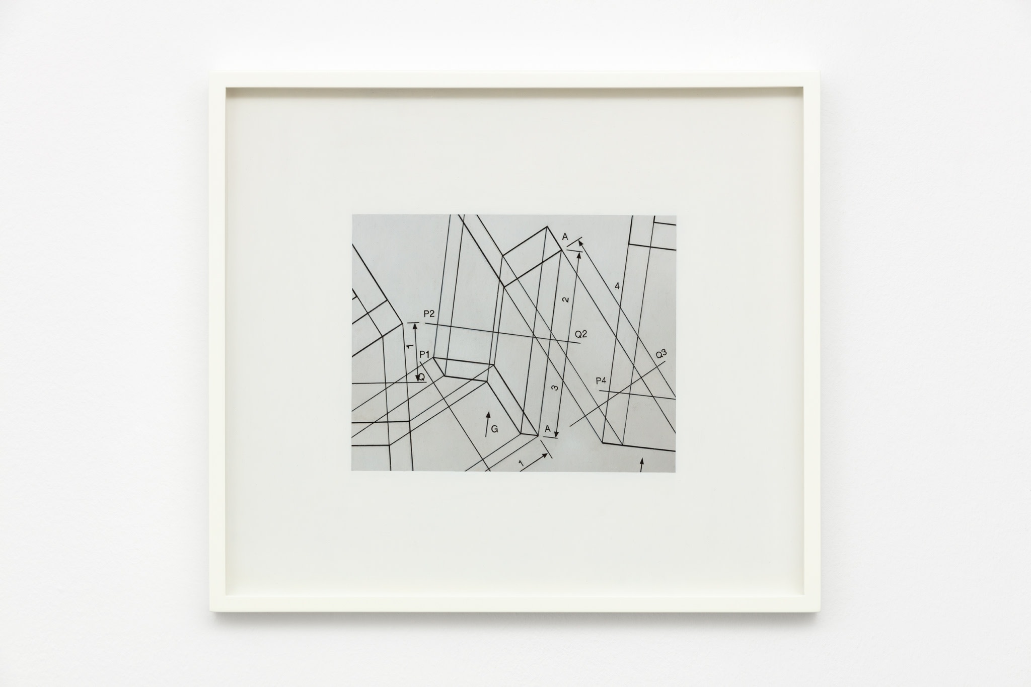 Andrew Grassie, Diagram, 2019, tempera on paper on board, 14,8 x 18,8 cm (5 1/2 x 7 1/8 in) (image), 31,1 x 35,2 x 3 cm (12 1/4 x 13 3/4 x 1 1/8 in) (framed). Photo © Andrea Rossetti
