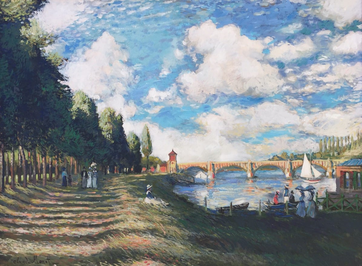 John Myatt Original Painting - The Seine At Argenteuil 