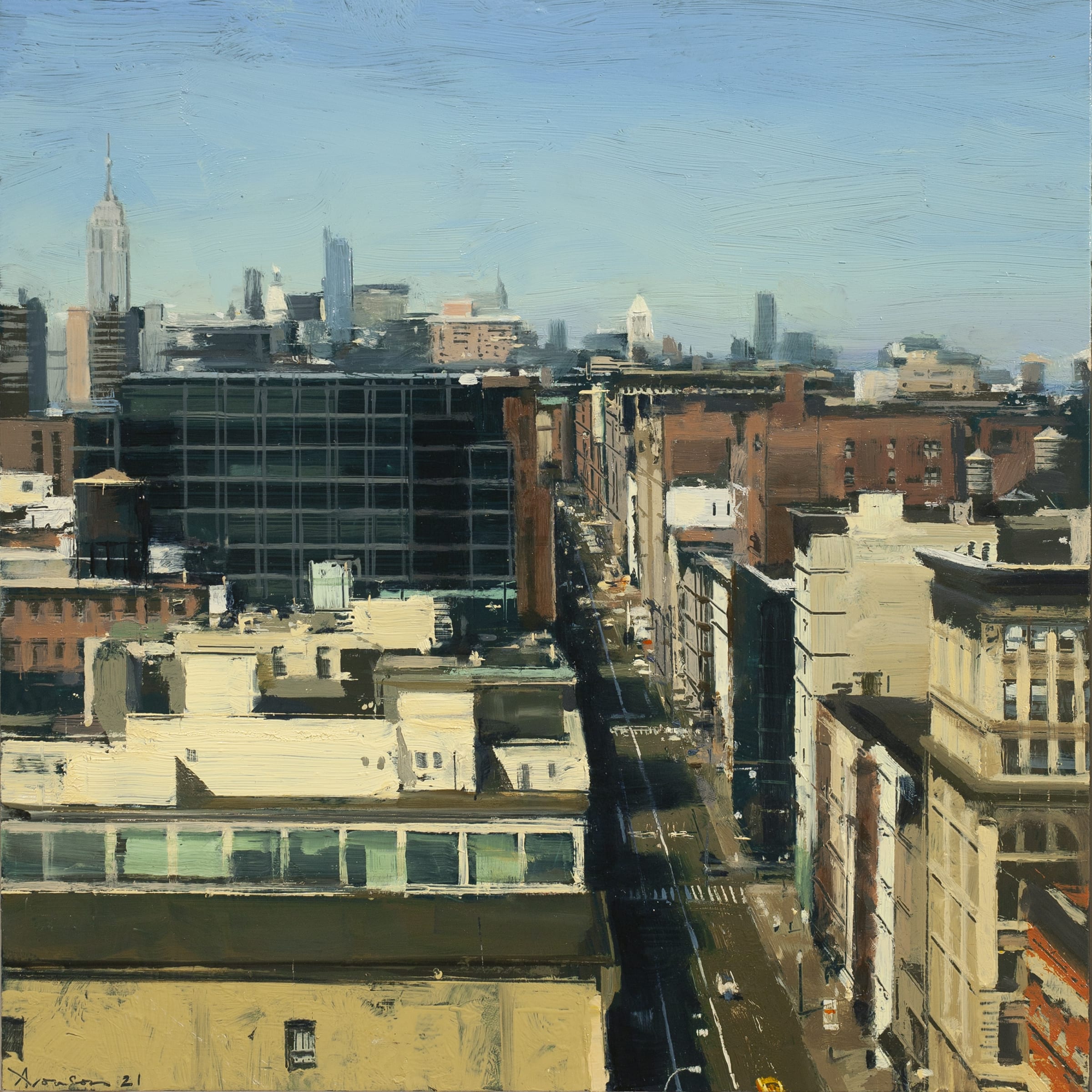 Ben Aronson Over Broadway, 2021 oil on panel 12 x 12 in