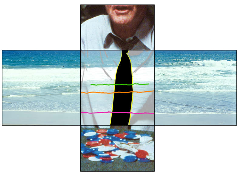 John Baldessari, The Intersection Series: Person Playing Poker/Beach Scene, 2002