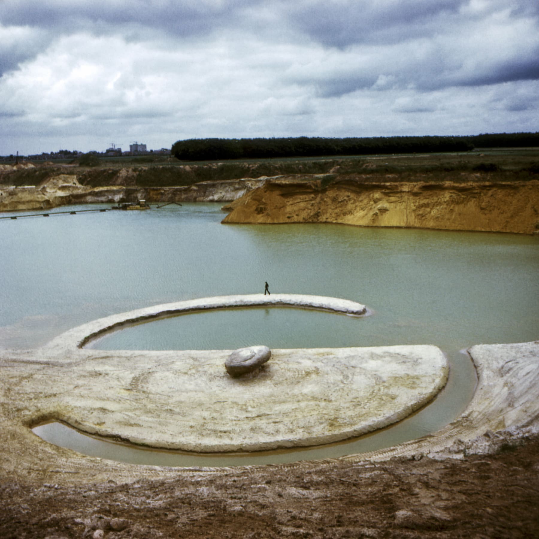 Robert Smithon's land art, Broken Circle, in a quarry in the Netherlands