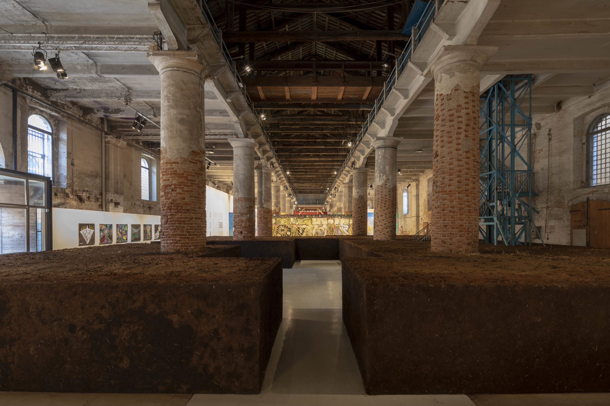 An installation by Delcy Morales at the 2022 Venice Biennale made of earth