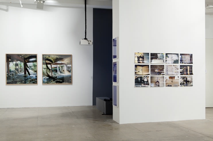 Photographs of varying size are displayed in a collage-like format. 