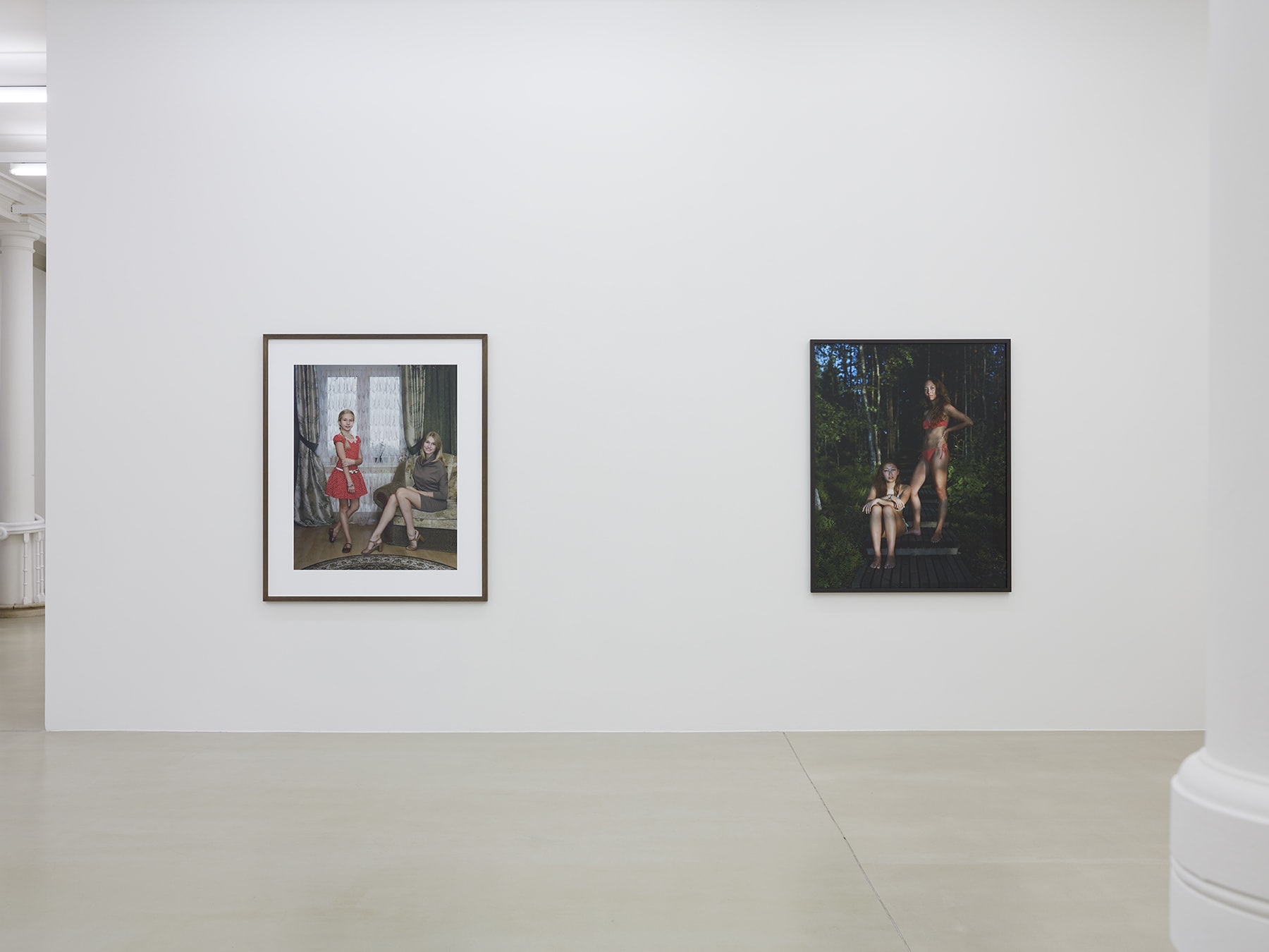 2 framed photographs in Rineke Dijkstra's exhibition at Marian Goodman Gallery, London, March 2020