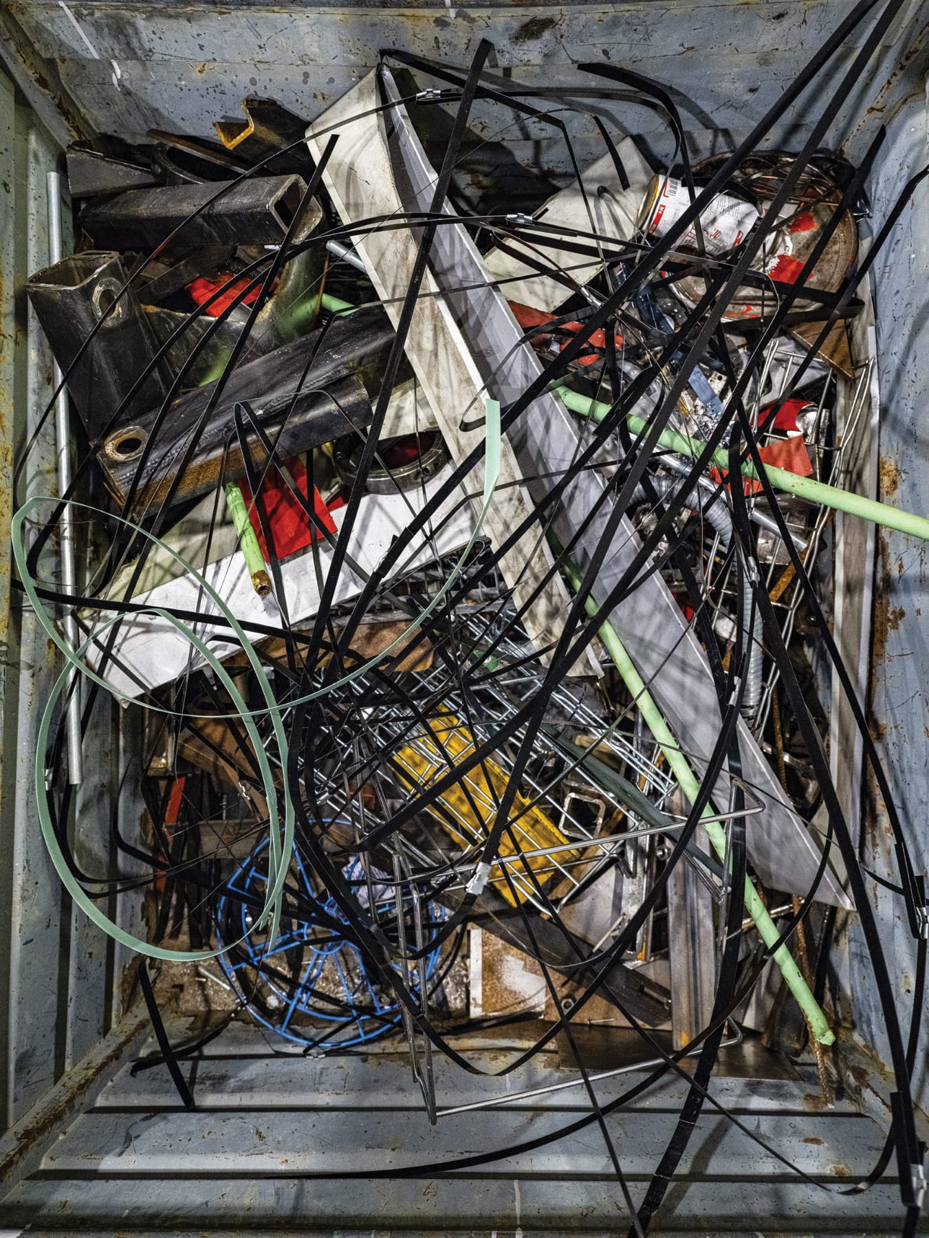 Photograph of entangled metal scraps