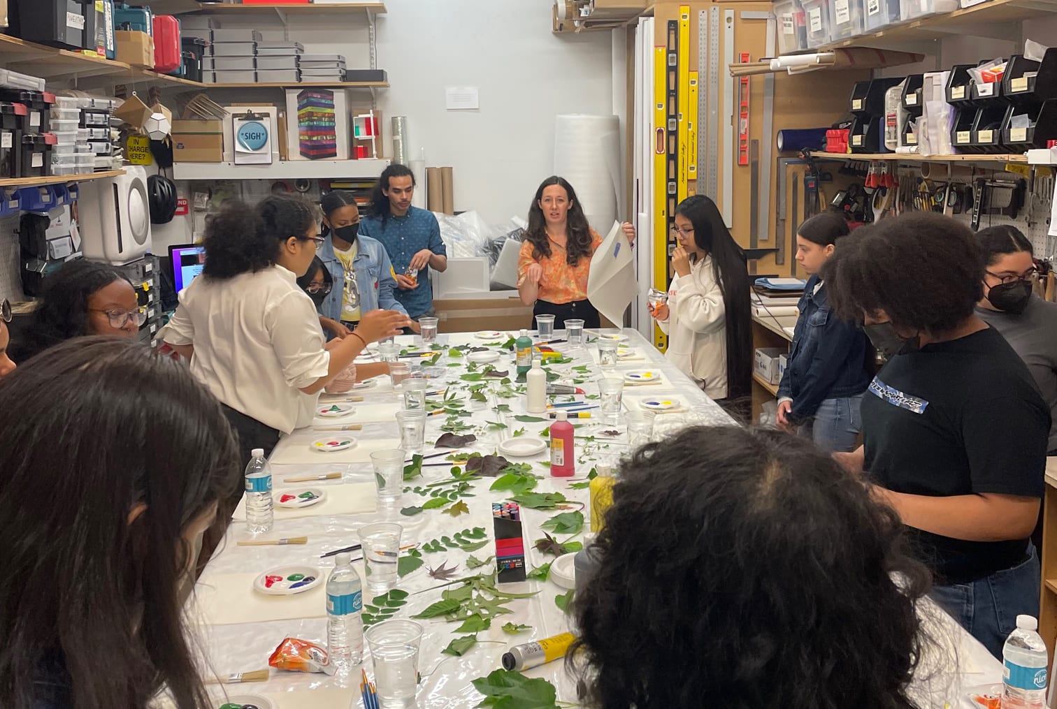 a classroom session regarding the work of Gabriel Orozco at Marian Goodman Gallery New York