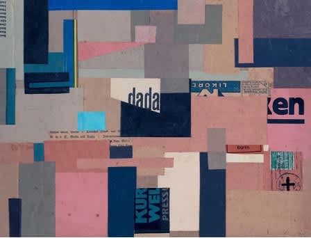 This painting by Hannah Höch, Untitled (Dada) (ca. 1922), utilises collage, one of the Dadaism art characteristics