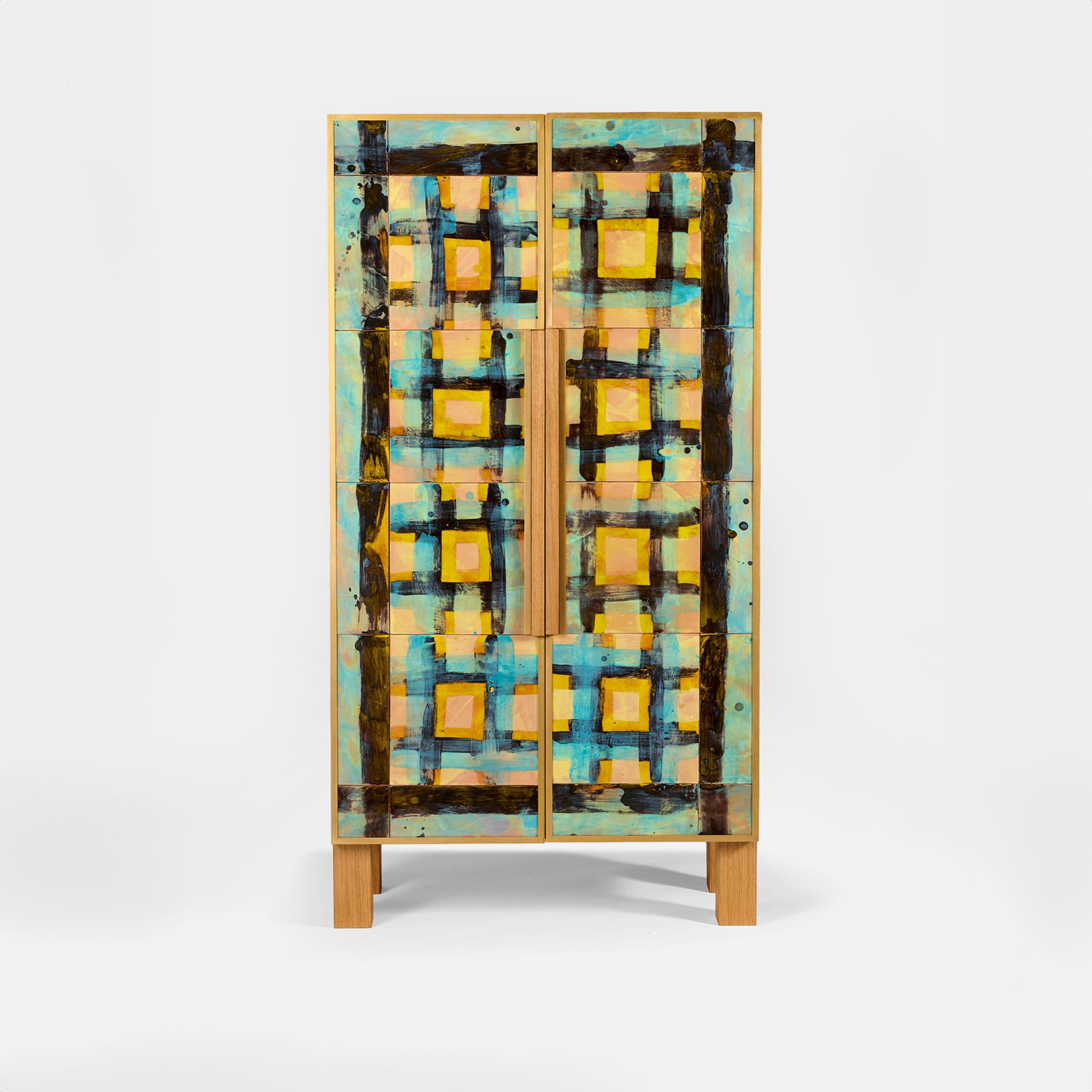 Alice Gavalet, Untitled (Blue & Yellow Ceramic Cabinet), 2025