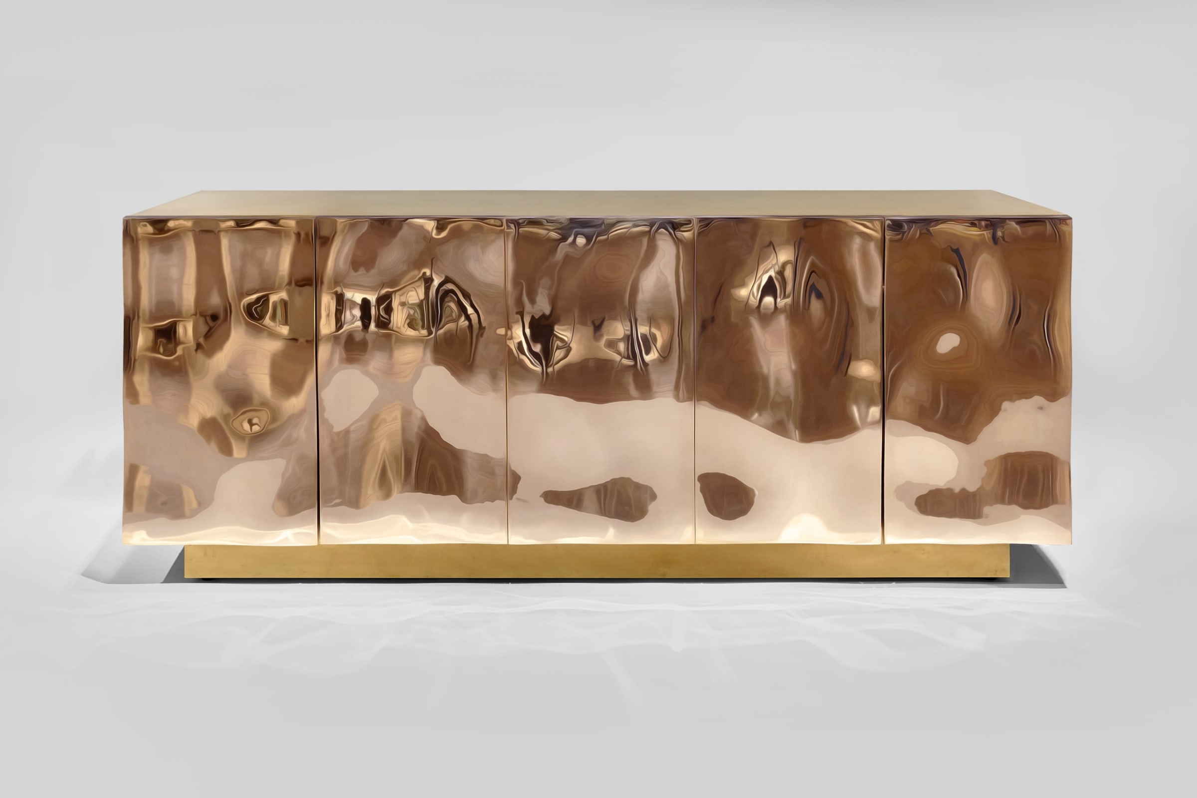 François Corbeau, Bronze Bas Relief Credenza Five Doors, 2023