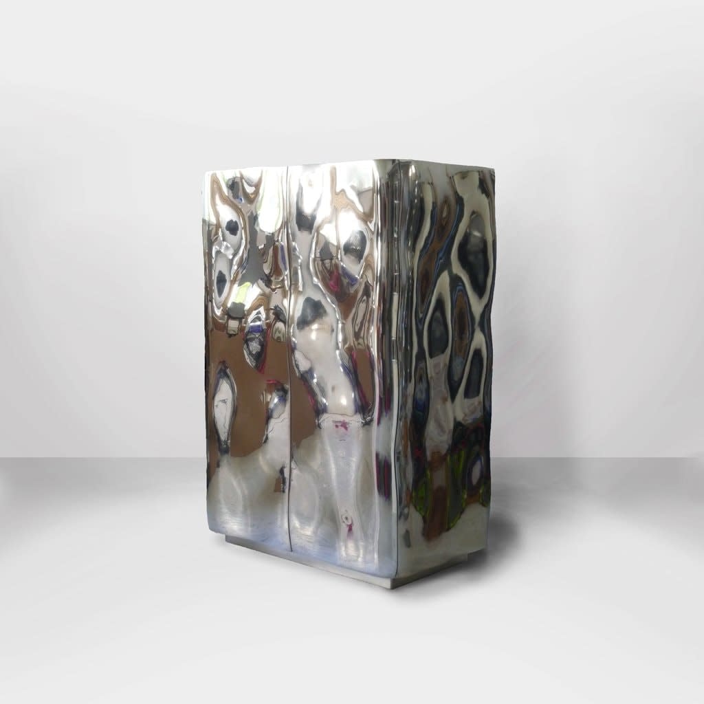 François Corbeau, Mirror Polished Tin Ronde-Bosse High Cabinet, 2012