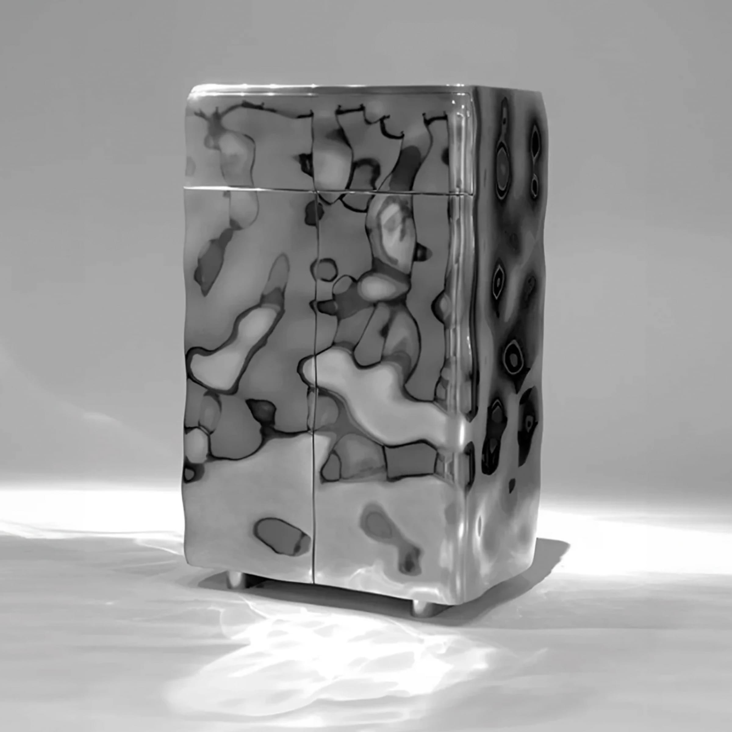 François Corbeau, Mirror Polished Silvered Tin Ronde-Bosse Bar, 2008