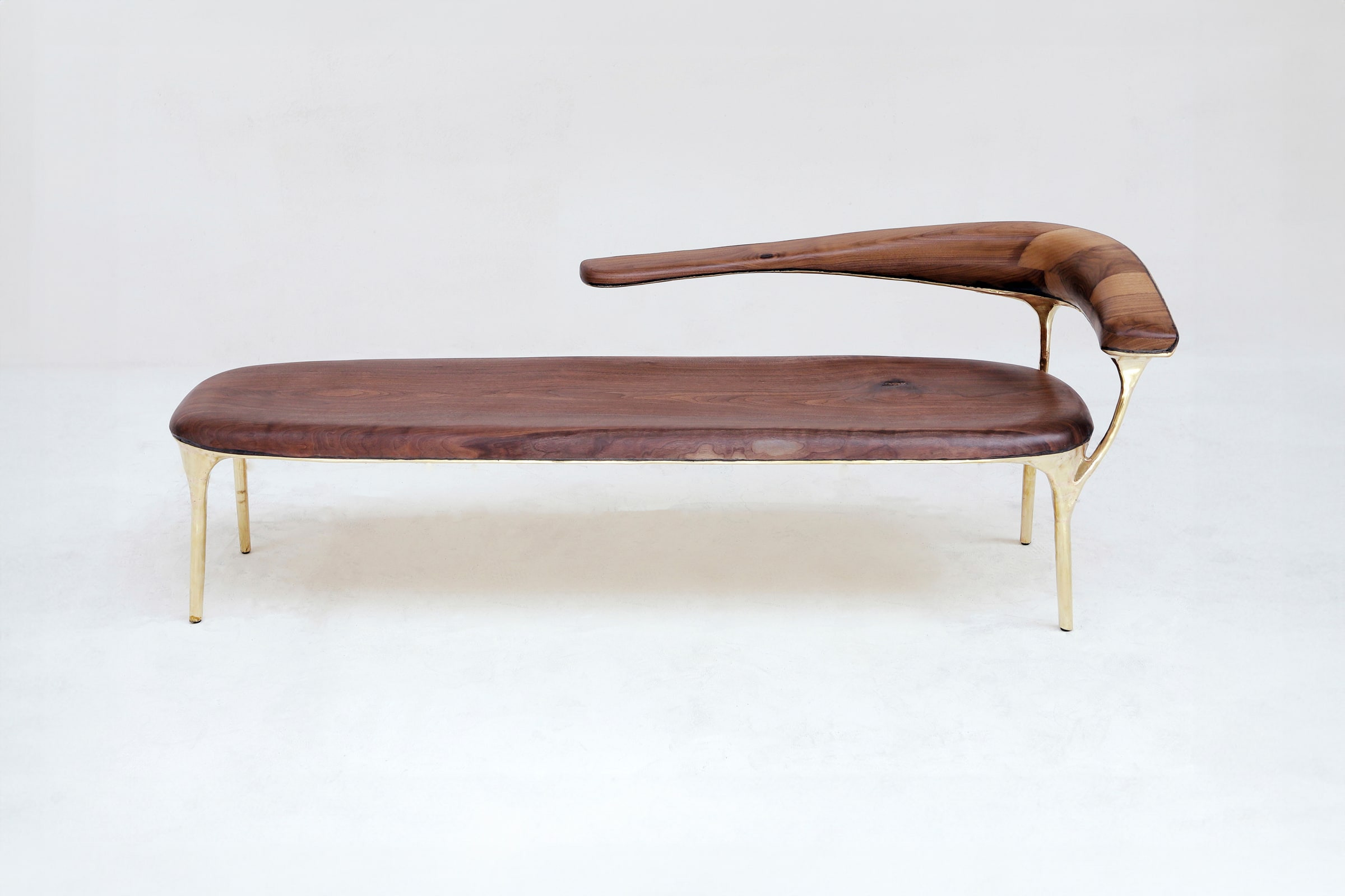 Valentin Loellmann, Brass and Walnut Lounge Chair, 2019