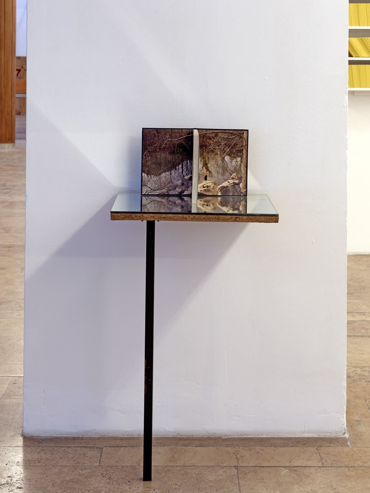Eli Cortiñas Ohne Titelaus der Serie "The Erotic Heritage of Slavery", 2009 Holz, Metallbein, Spiegel, Stift, Künstlerbuch 18.1 x 13.4 x 37.4 inches 46 x 34 x 95 cm