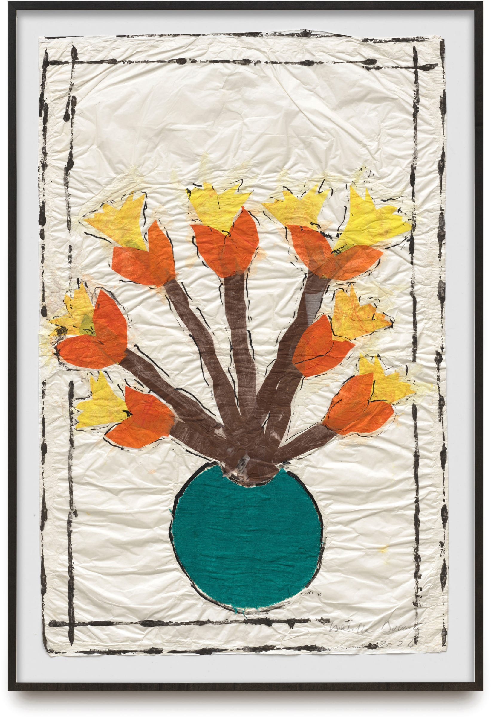 Isabella Ducrot, Turquoise Pot and Orange Flowers, 2024