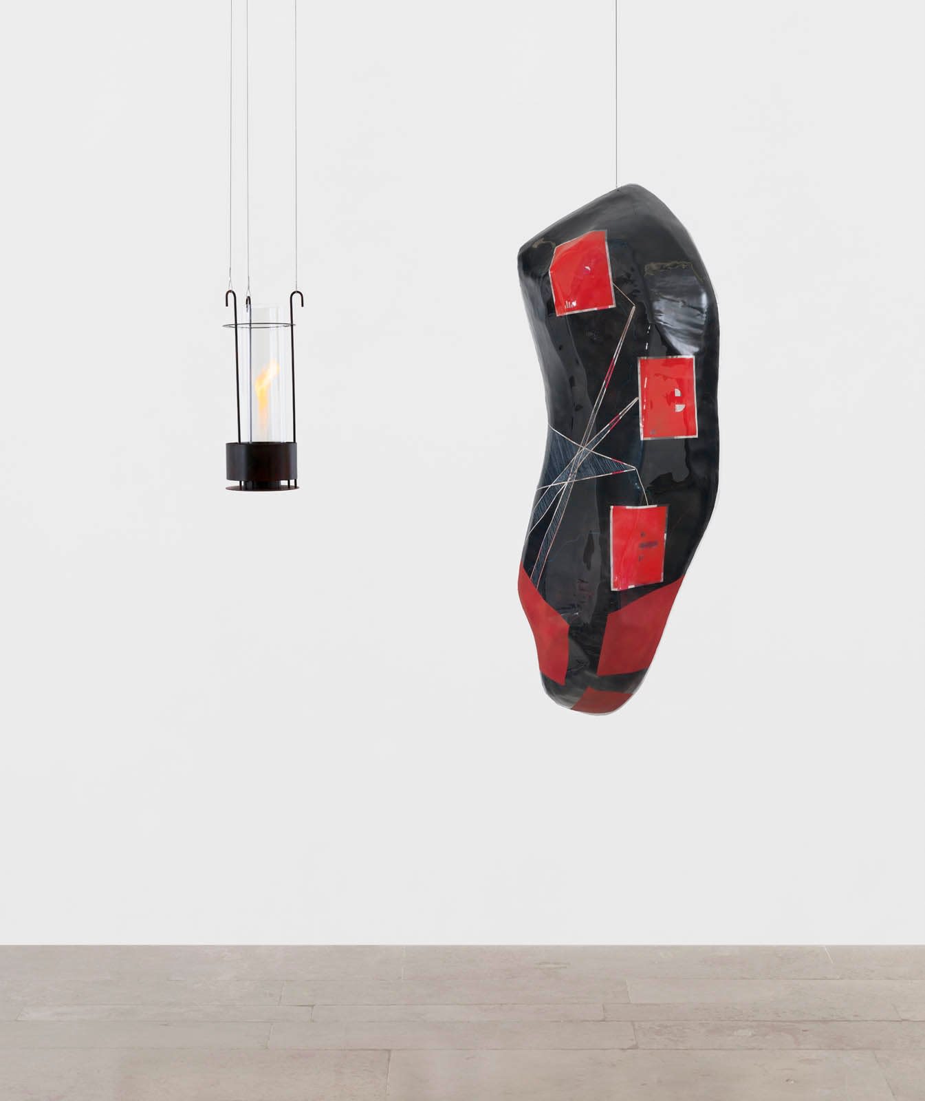 Ragen Moss Co-Conspirator, 2023 Polyethylene, acrylic, aluminum, steel, glass and steel hardware Signed at base Sculpture: 147.3 x 63.5 x 40.6 cm / 58 x 25 x 16 inches Lumen: 55.9 x ⌀ 27.9 cm / 22 x ⌀ 11 inches