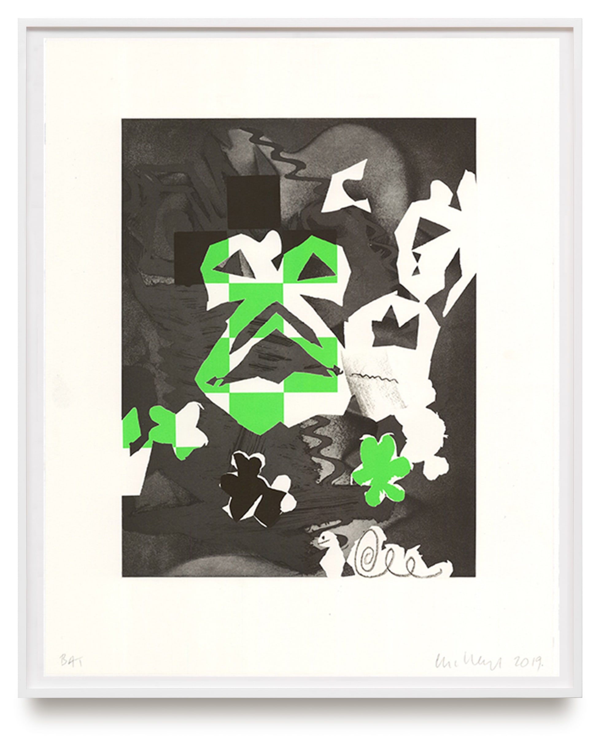 Charline von Heyl Shenanigan, 2019 Intaglio with relief, framed Signed and dated recto Paper dimensions: 62.5 x 51.1 cm / 24.6 x 20.1 inches Framed dimensions: 66.8 x 55.1 cm / 26.3 x 21.7 inches Edition of 24