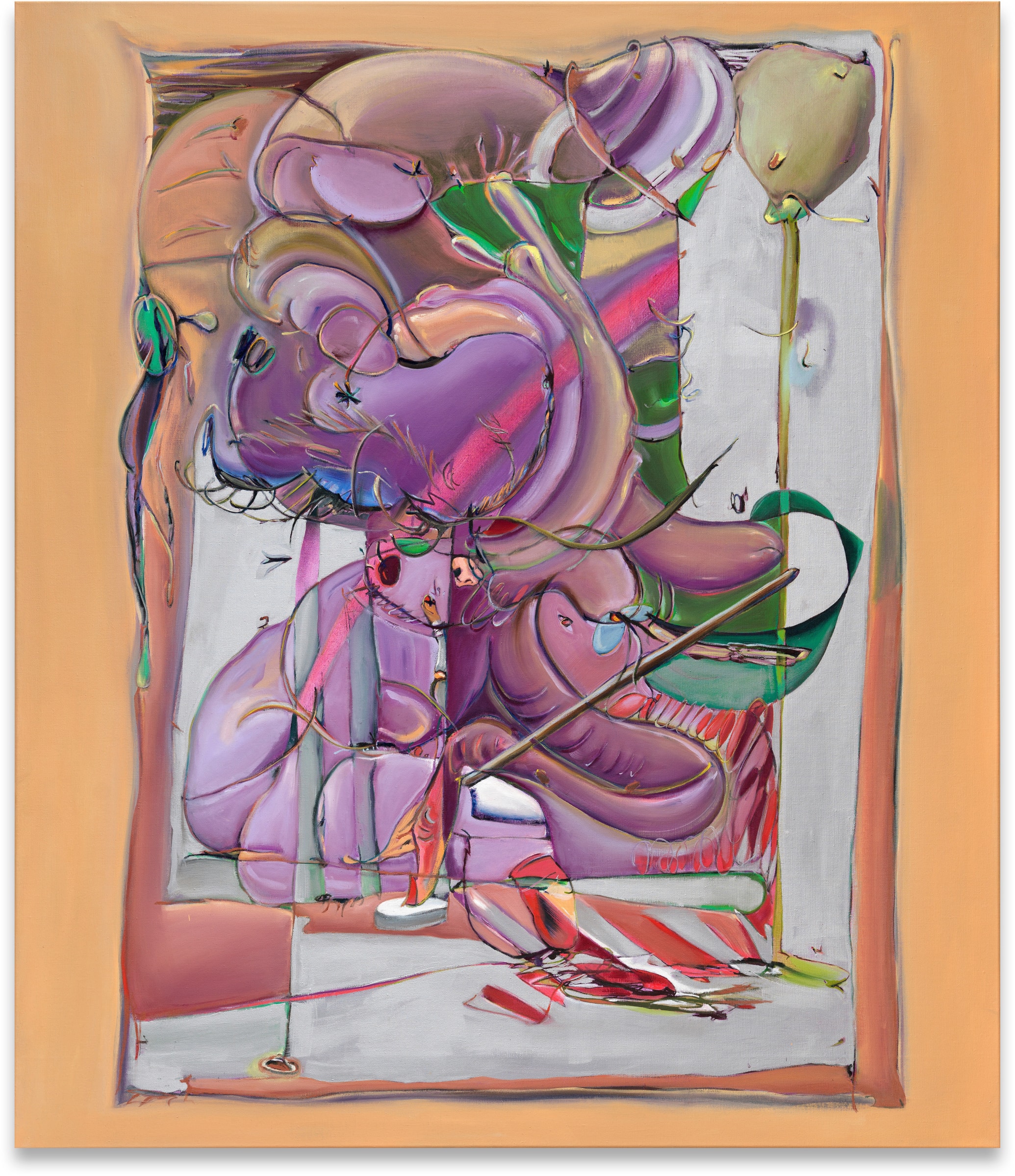 Stefanie Heinze Night Notes, 2020-21 Oil and acrylic on linen Signed and dated 175 x 150 cm 68.9 x 59.1 inches