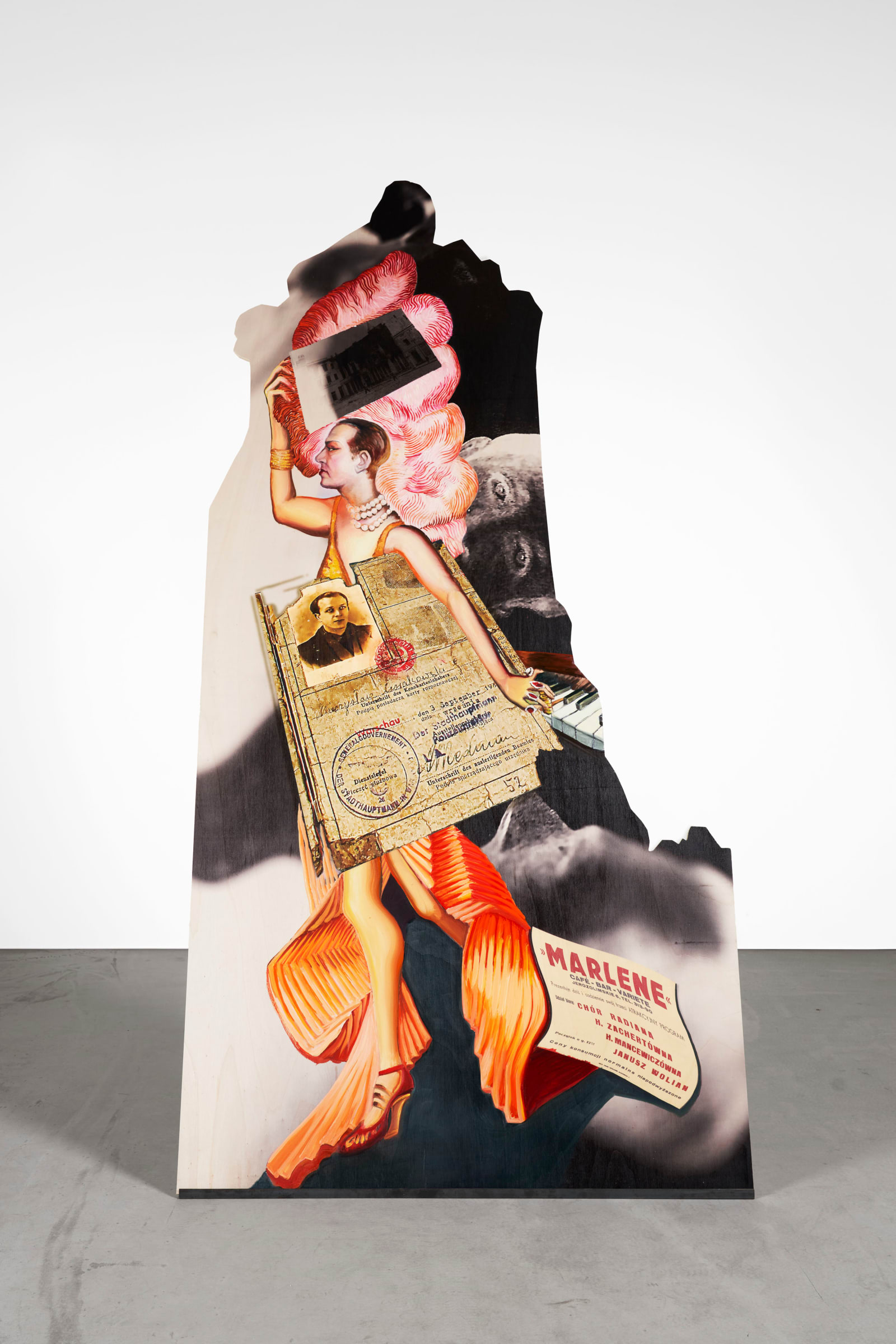 Mikołaj Sobczak Alex, 2024 In collaboration with Tom Alon Oil, print on wood, disassembled metal stand 250 x 122 x 100 cm 98.4 x 48 x 39.4 inches