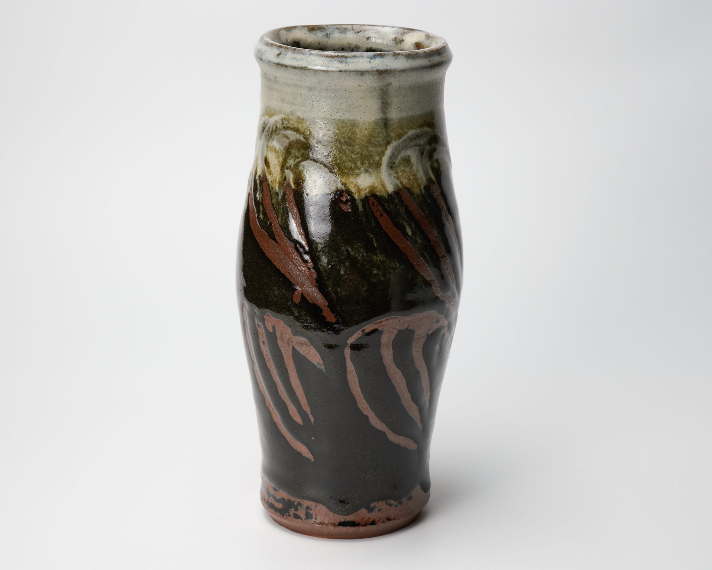 Hamada Shoji 濱田庄司, Tenmoku glazed vase 天目掛分花瓶 | Dai Ichi Arts | Japanese  Modern Art