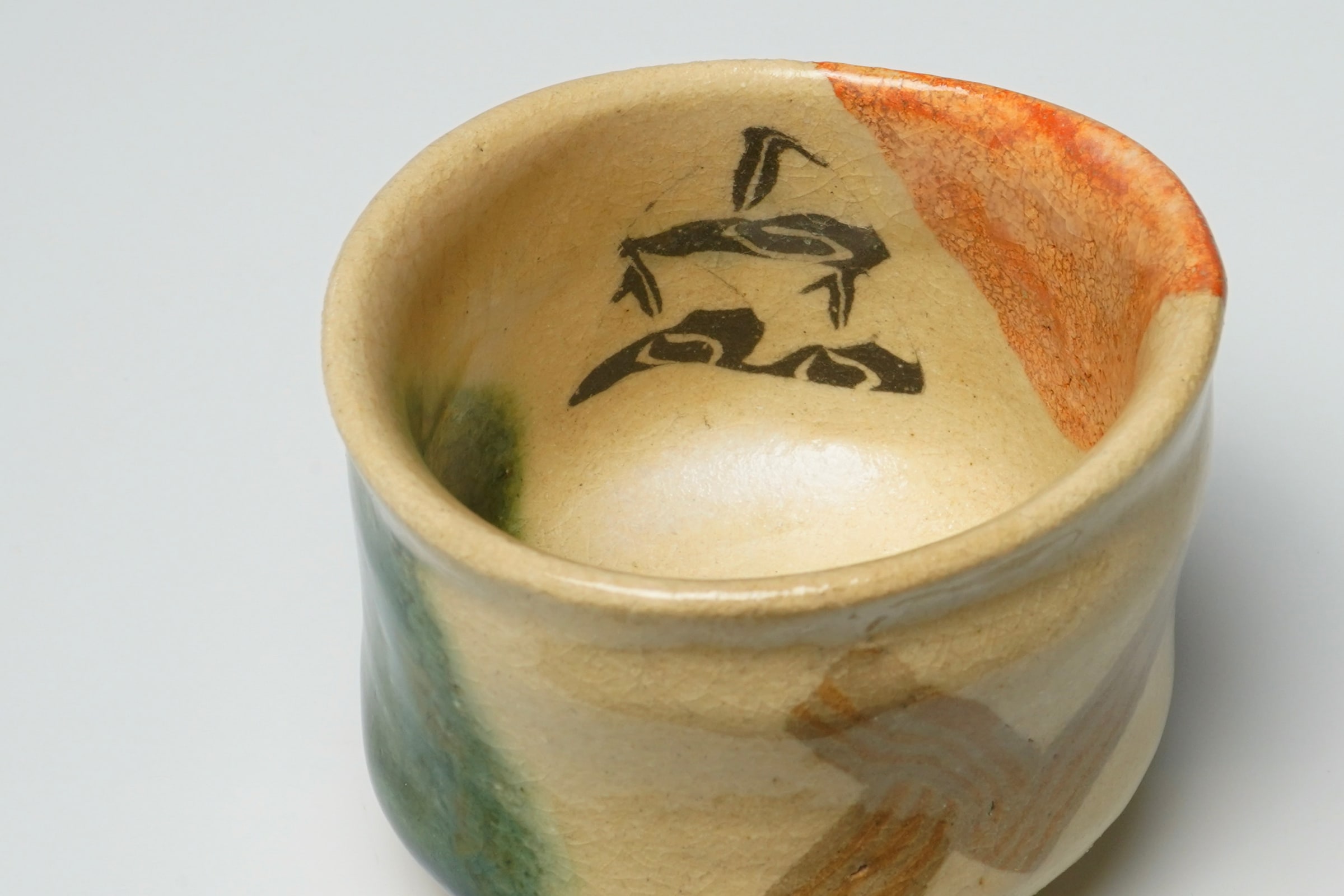 水野双鶴 練込茶碗