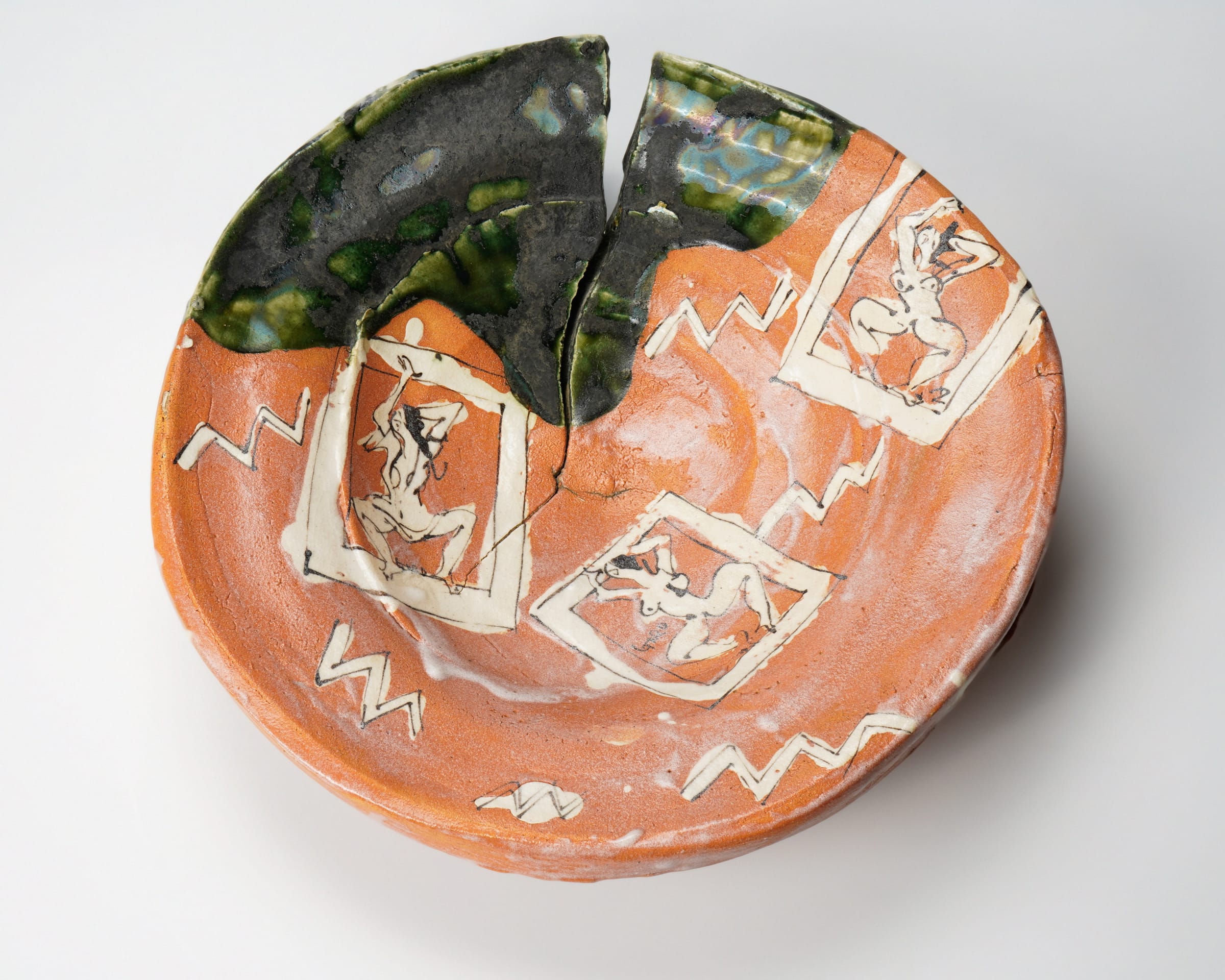 Suzuki Goro 鈴木五郎, Oribe hanging plate | Dai Ichi Arts | Japanese Modern Art
