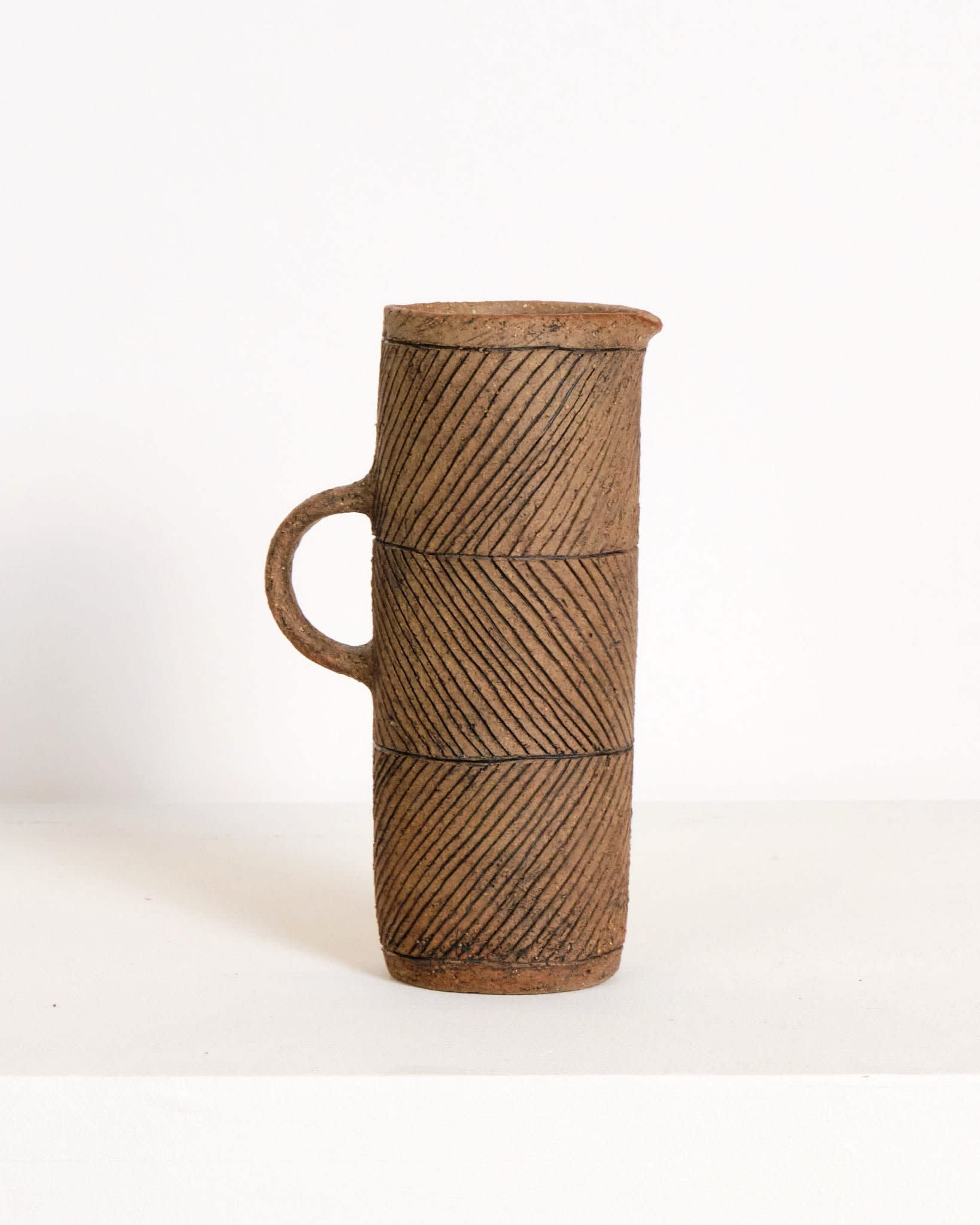 Jane Kite, Tall diagonally striped dark oxide jug