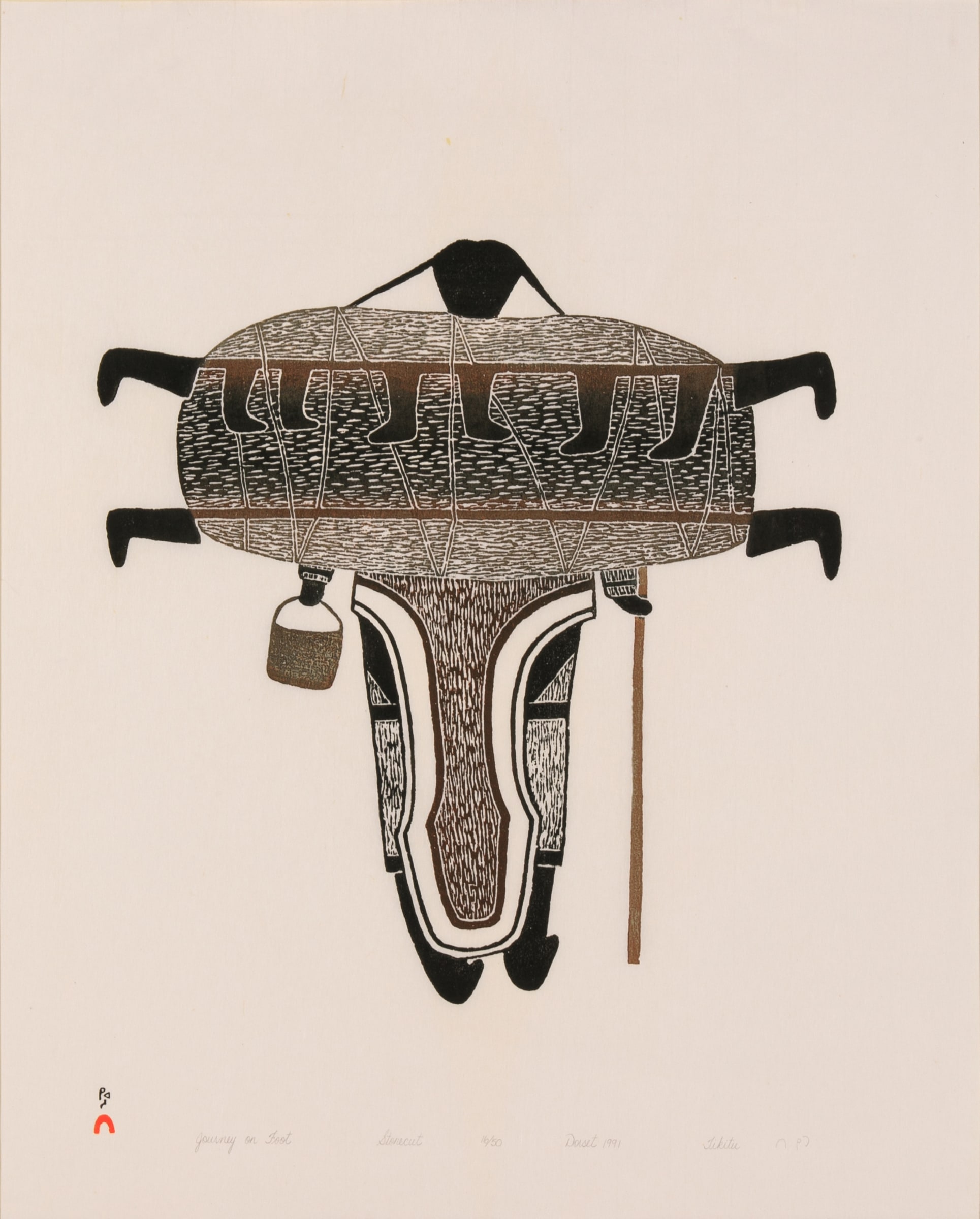 TIKITU QINNUAYUAK (1908-1992) KINNGAIT (CAPE DORSET), Journey on Foot 