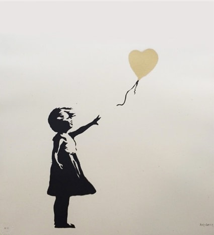WCP バンクシー GIRL WITH GOLD BALLOON リプロ バンクシー (Banksy)「Girl with Balloon (GOLD)／WCP