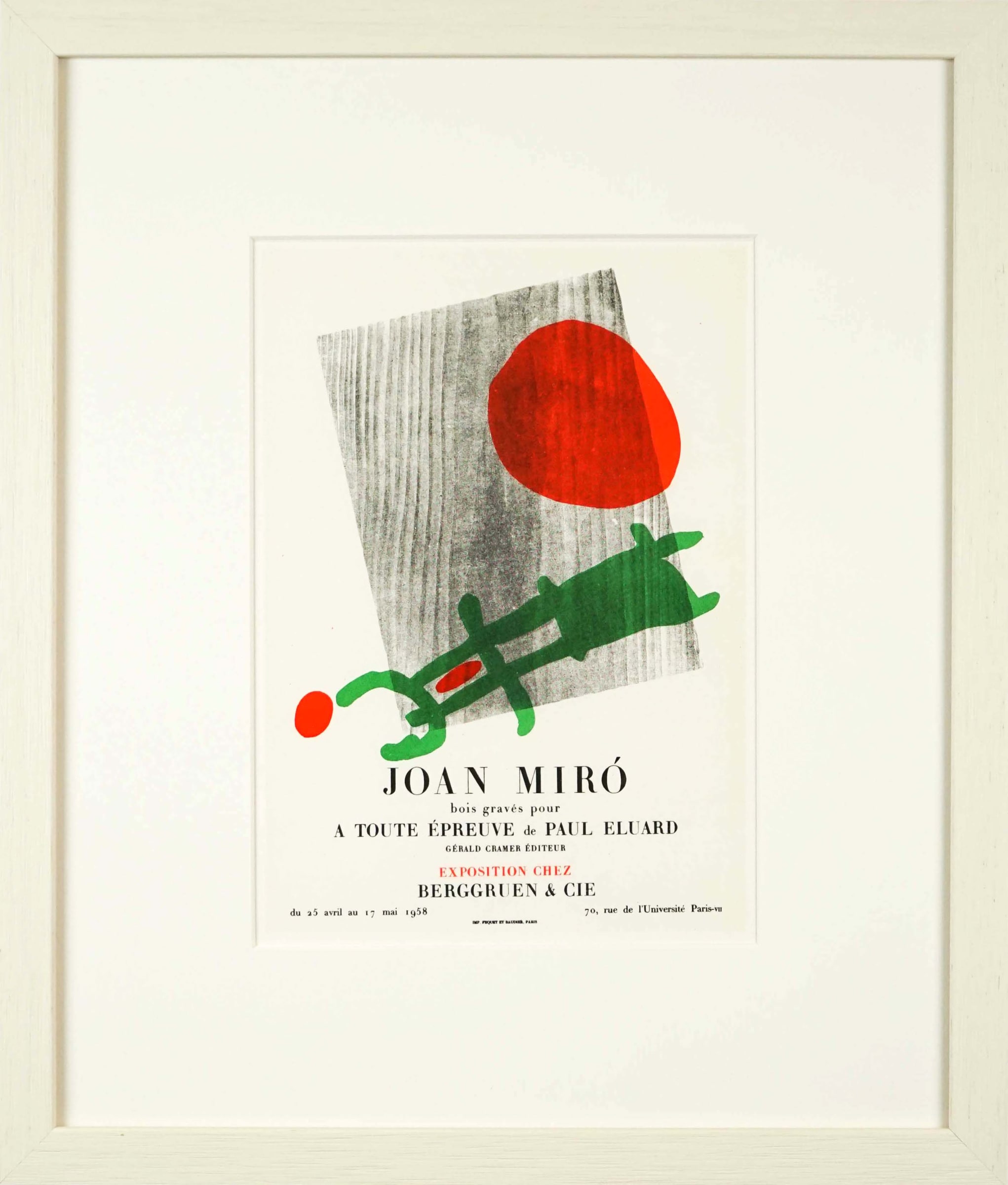 ミロのアンティークポスター! JOAN MIRÓ A TOUTE ÉPREUVE Joan Miro, A Toute Epreuve, 1959 | Hidden Gallery