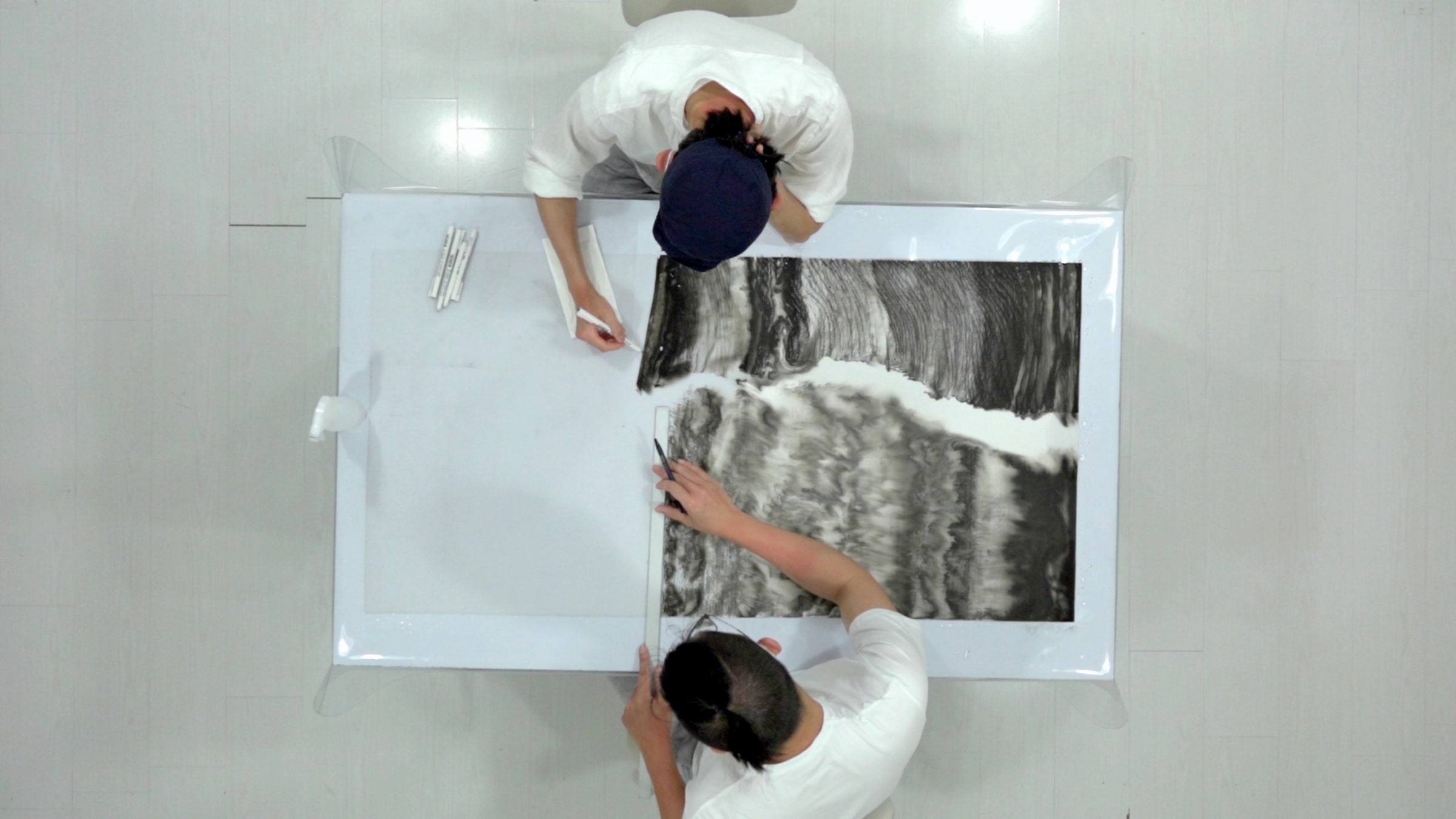 Kin Pong Yu Hung Fai 熊辉, Wai Pong-yu 韦邦雨, Same Line Twice 24 , 2020 | INKstudio