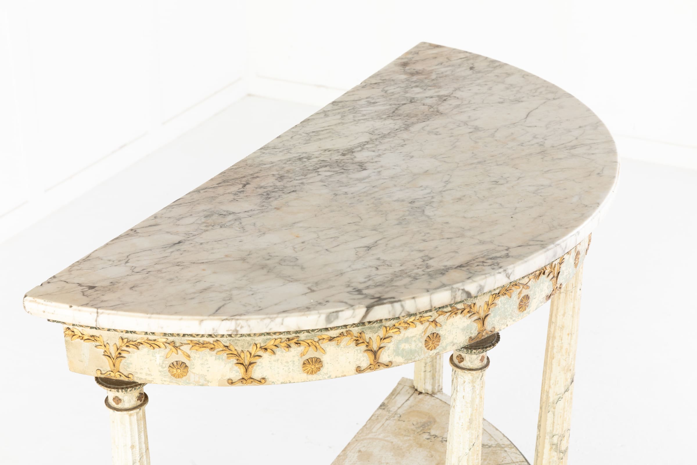 Marble demilune table top