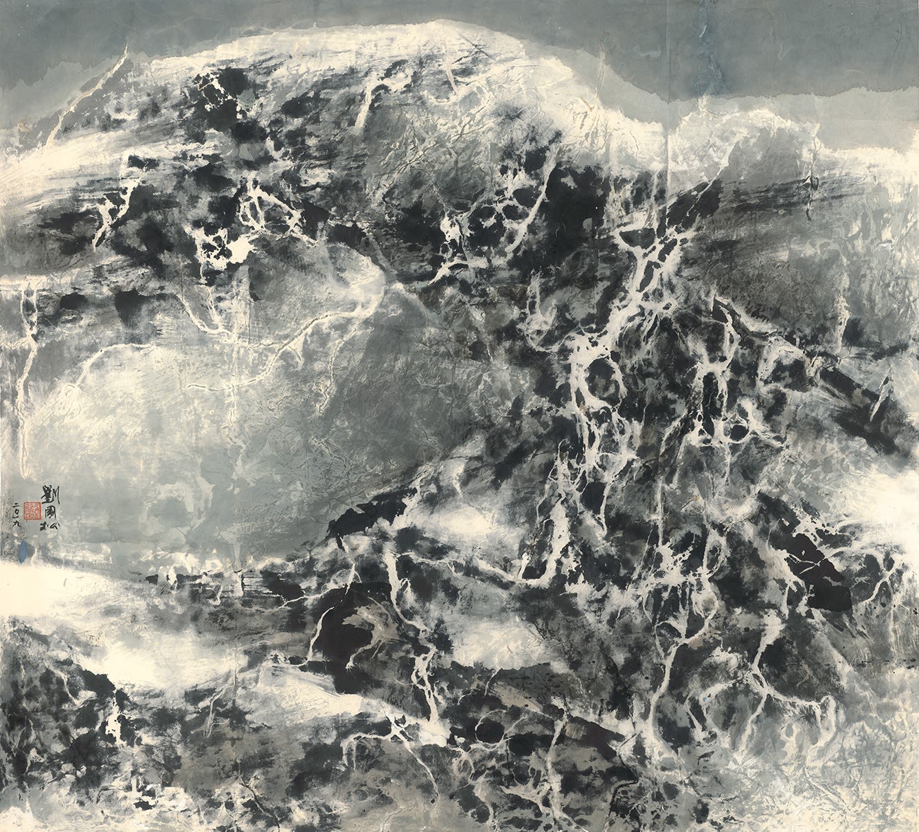 Kuo-sung Liu, 雪綫舞動秦岭 Snowy Paths among the Qin Mountains, 2019